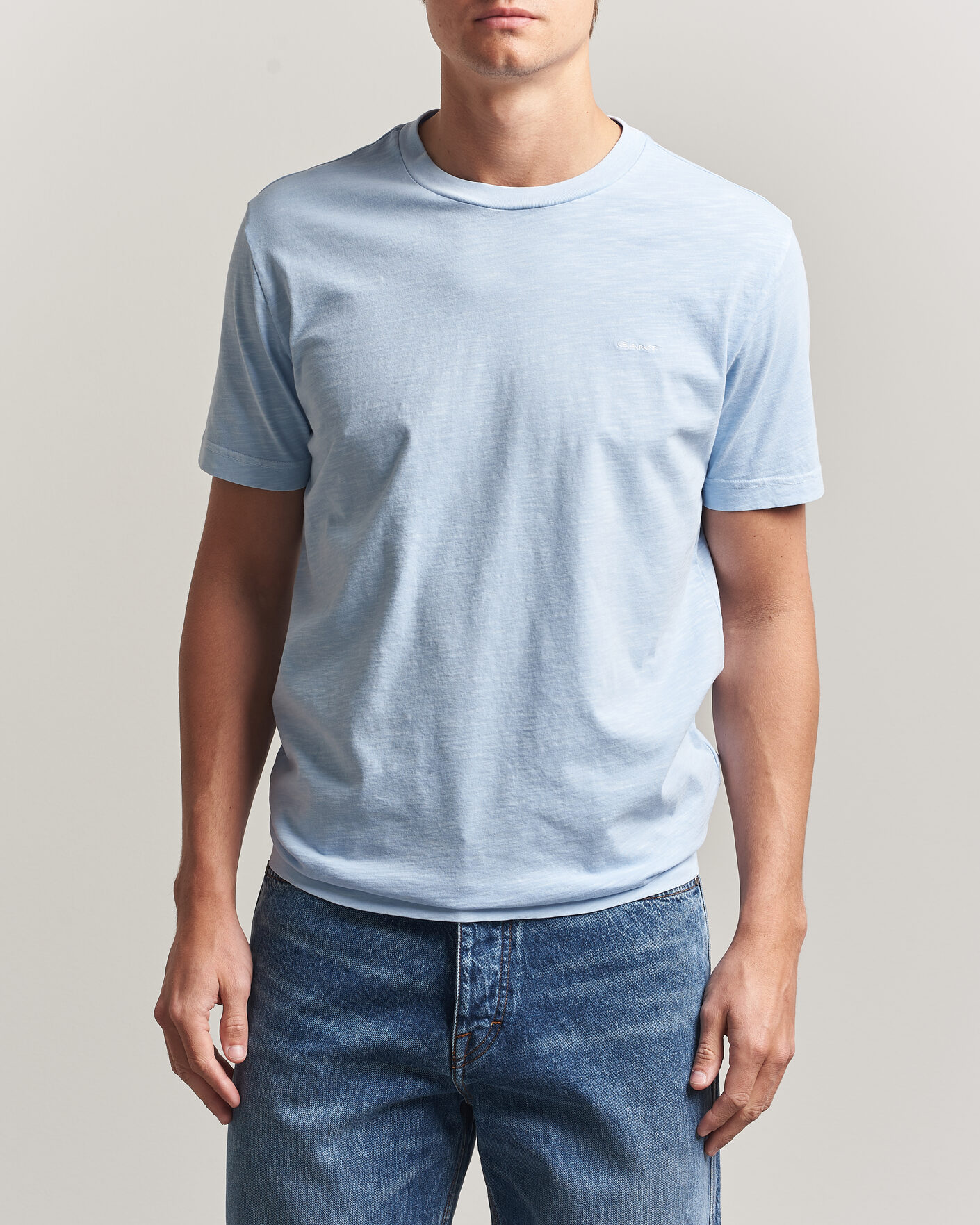 Hombres | Camisetas | Gant | Washed Slub T-Shirt Fresh Blue