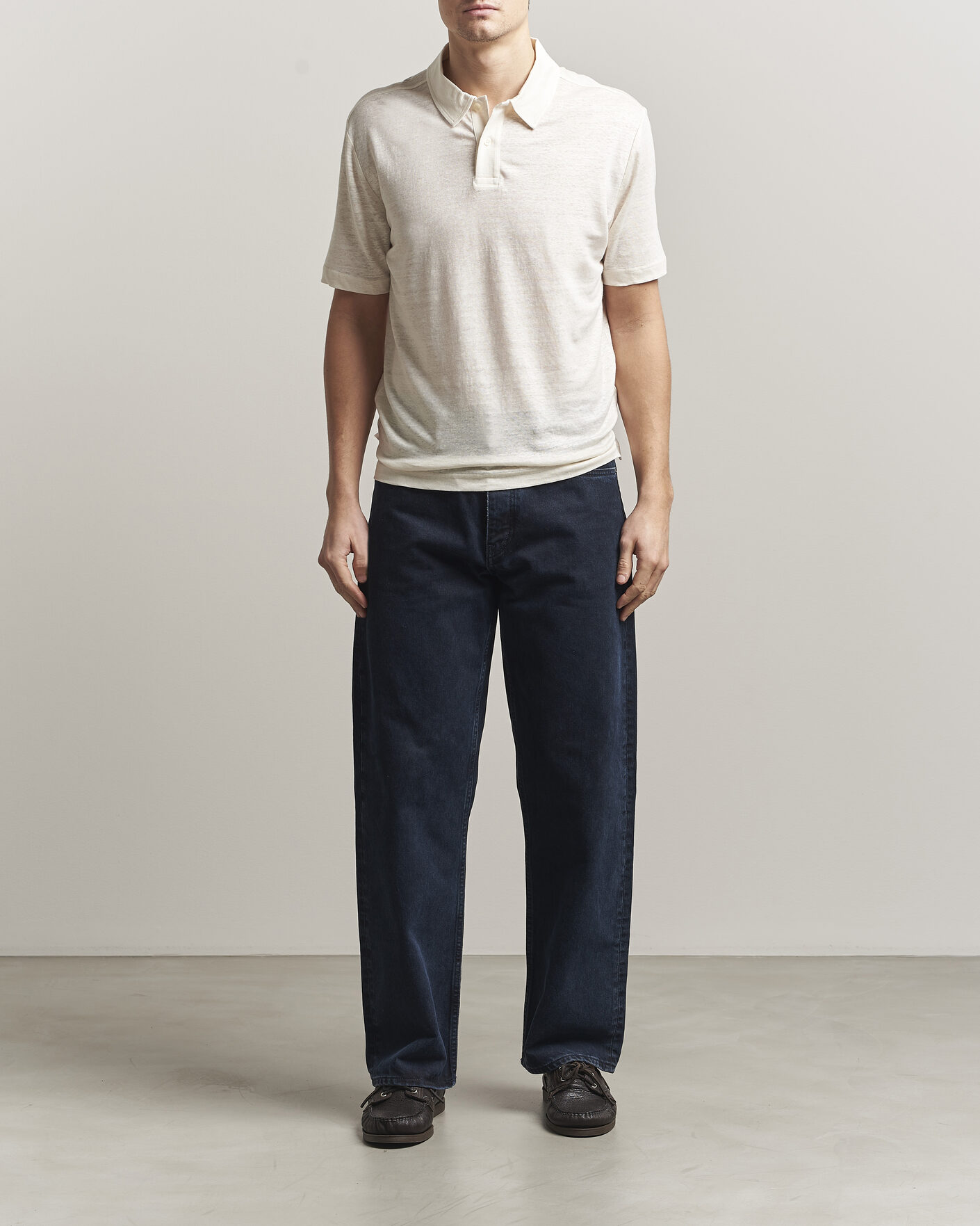Hombres | Polos | GANT | Linen Polo Creamed White