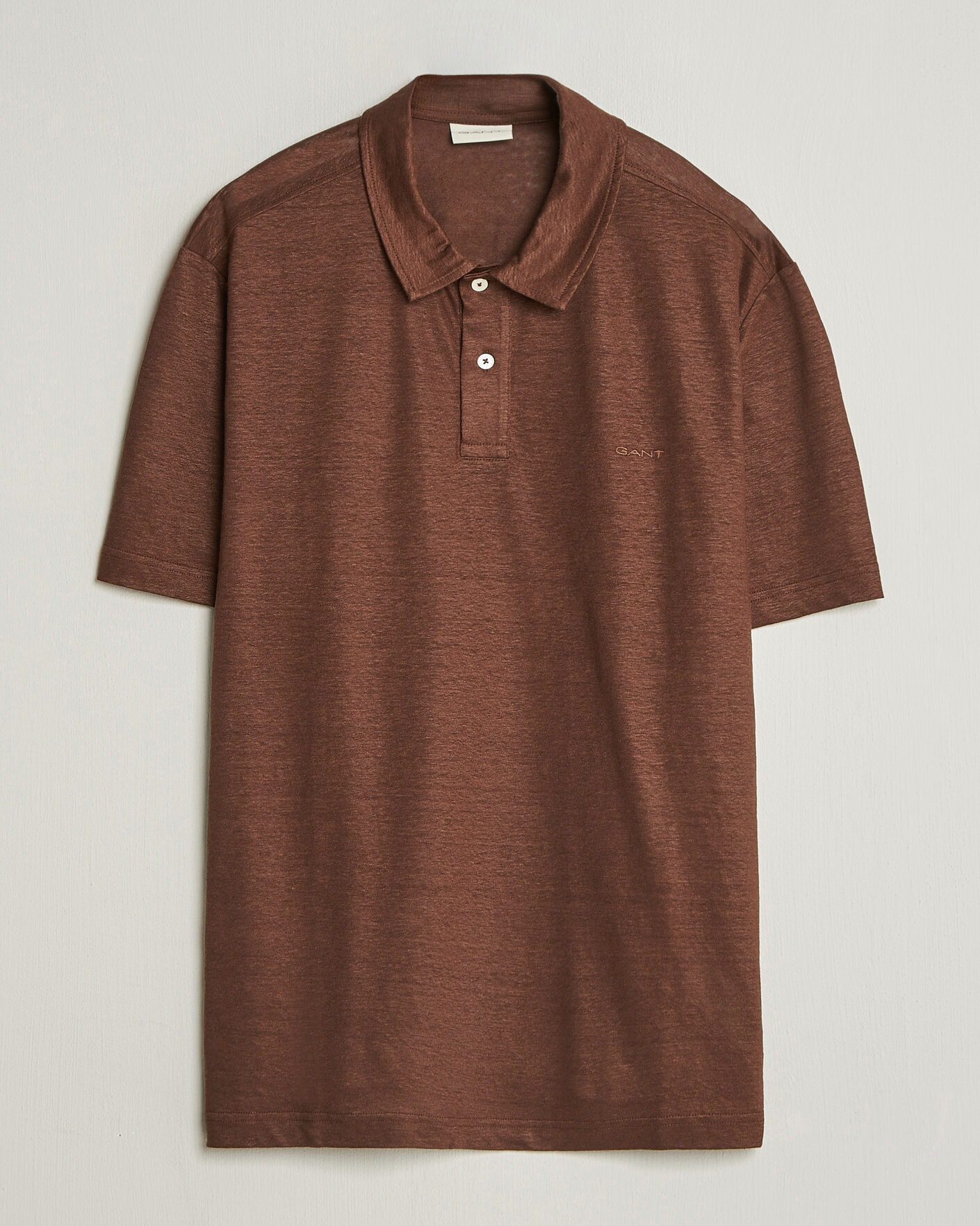 Hombres | Polos | GANT | Linen Polo Mahogany Brown