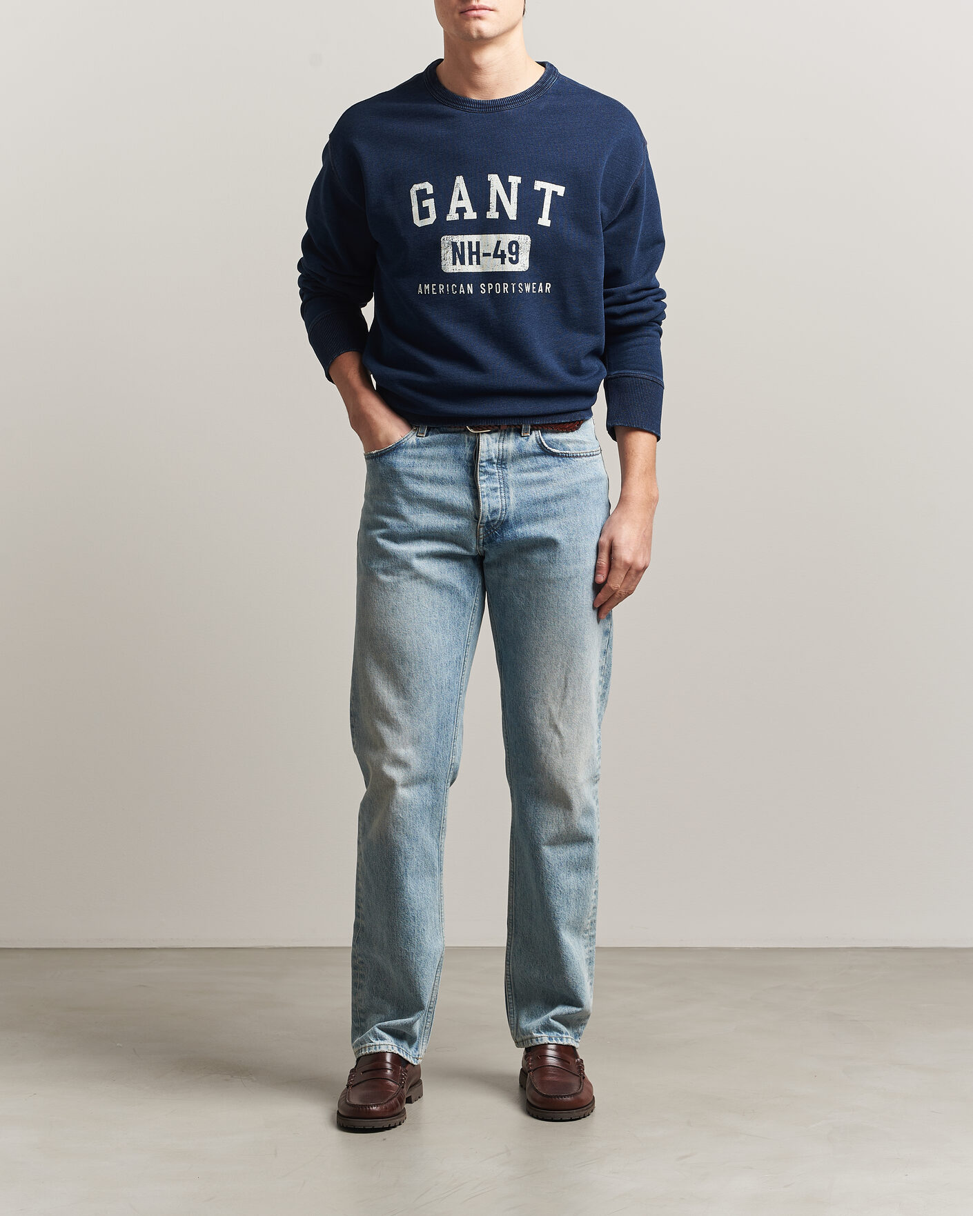 Hombres | Jerséis y prendas de punto | Gant | Indigo Graphic Sweatshirt Dark Blue