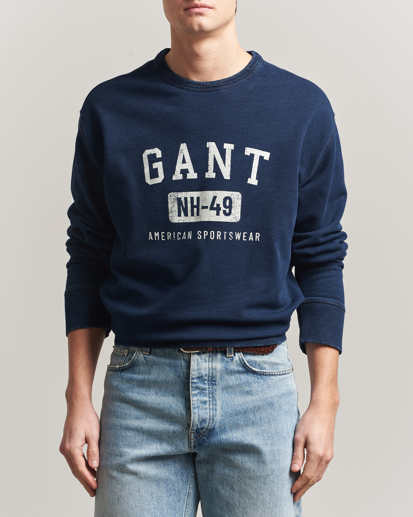Hombres | Jerséis y prendas de punto | Gant | Indigo Graphic Sweatshirt Dark Blue