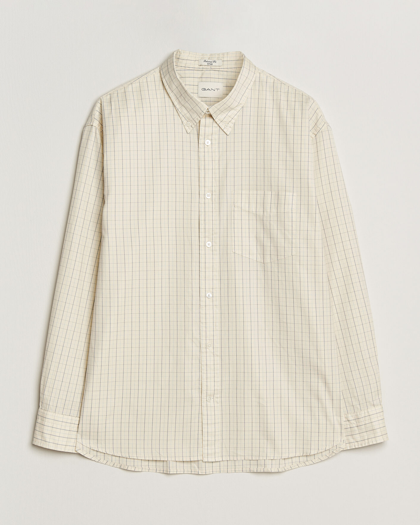 Hombres | Camisas | GANT | Relaxed Fit Dreamy Oxford Checked Shirt Creamed White