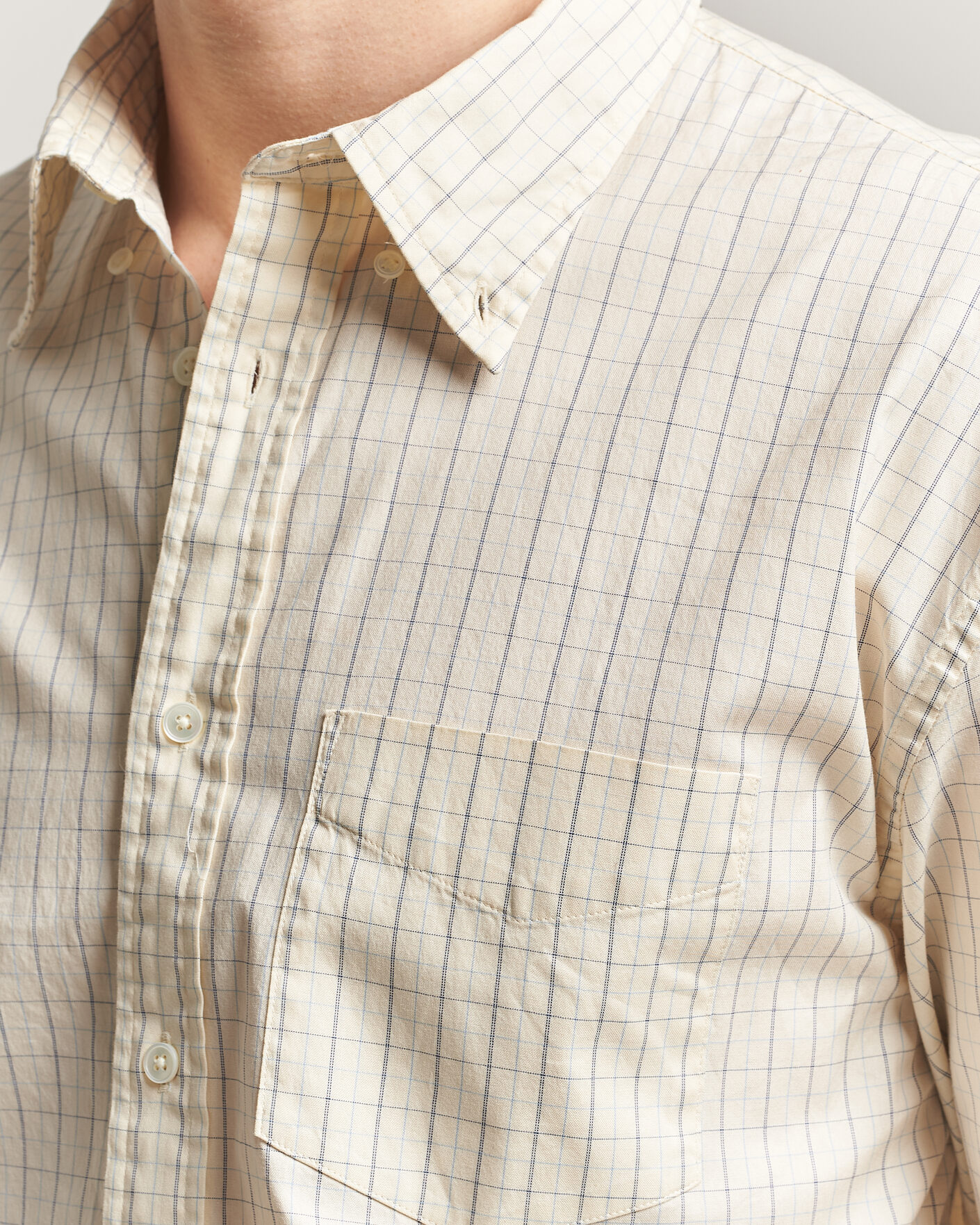Hombres | Camisas | GANT | Relaxed Fit Dreamy Oxford Checked Shirt Creamed White