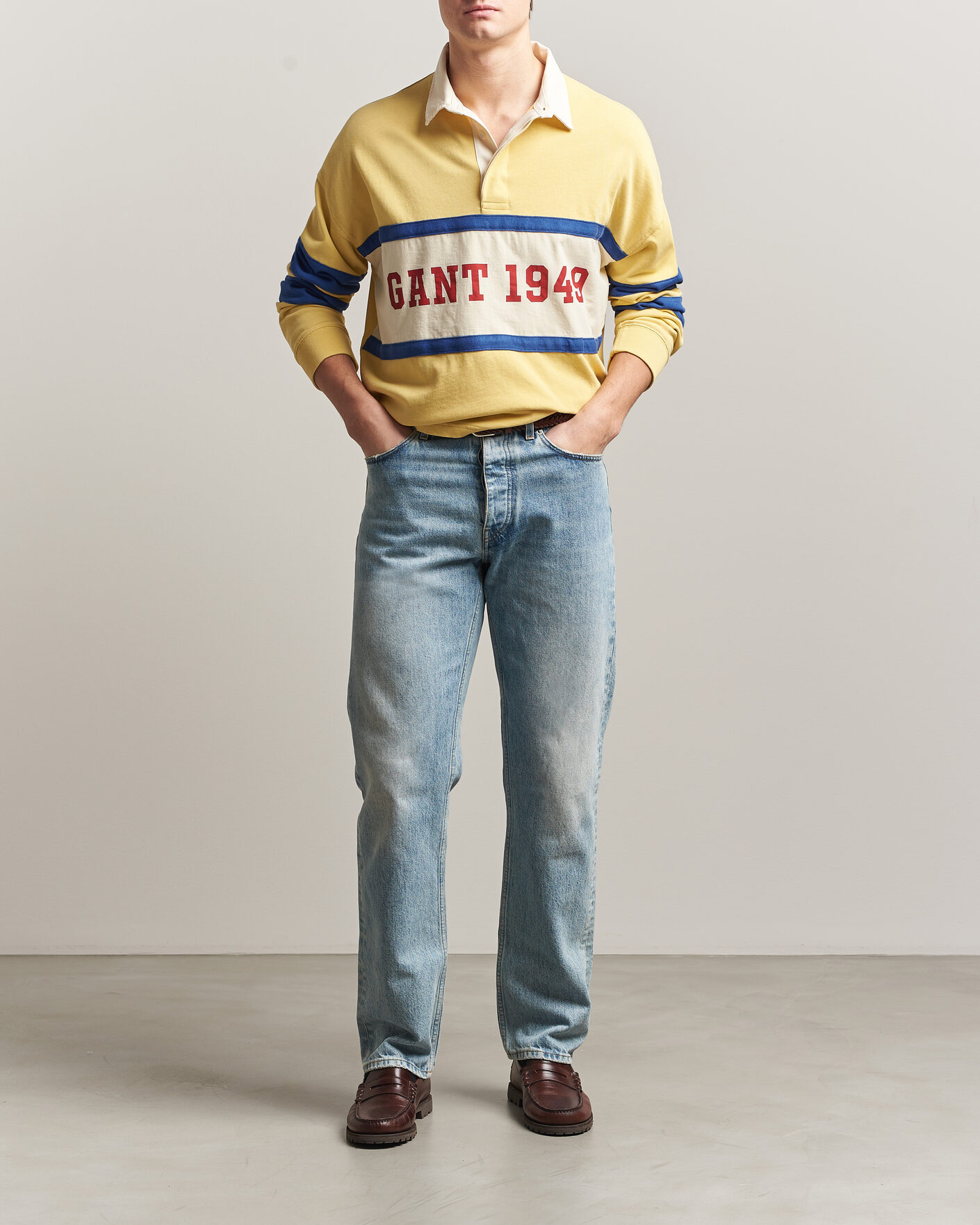 Hombres | Jerséis y prendas de punto | Gant | Heavy Rugger Light Mustard Yellow