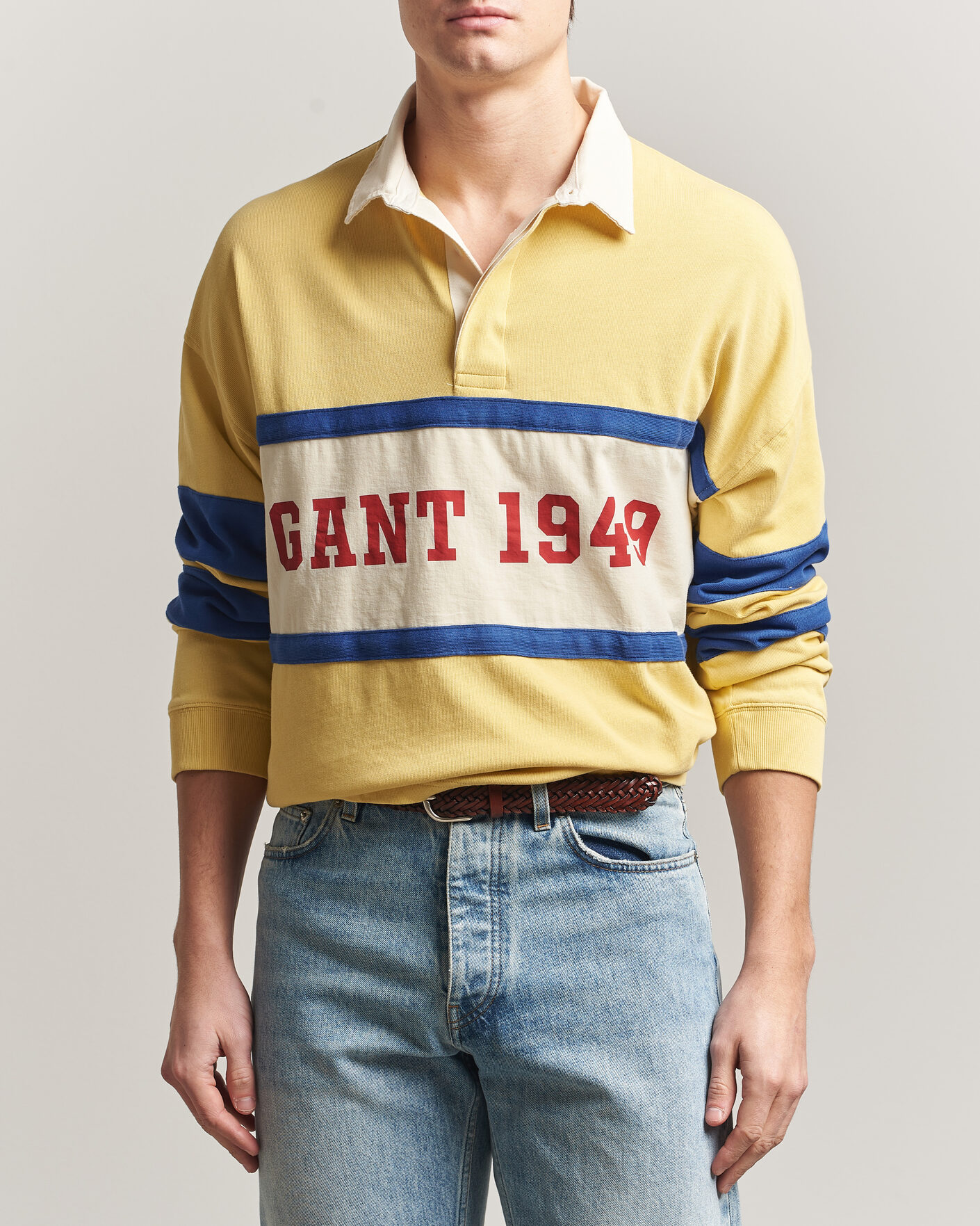 Hombres | Jerséis y prendas de punto | Gant | Heavy Rugger Light Mustard Yellow