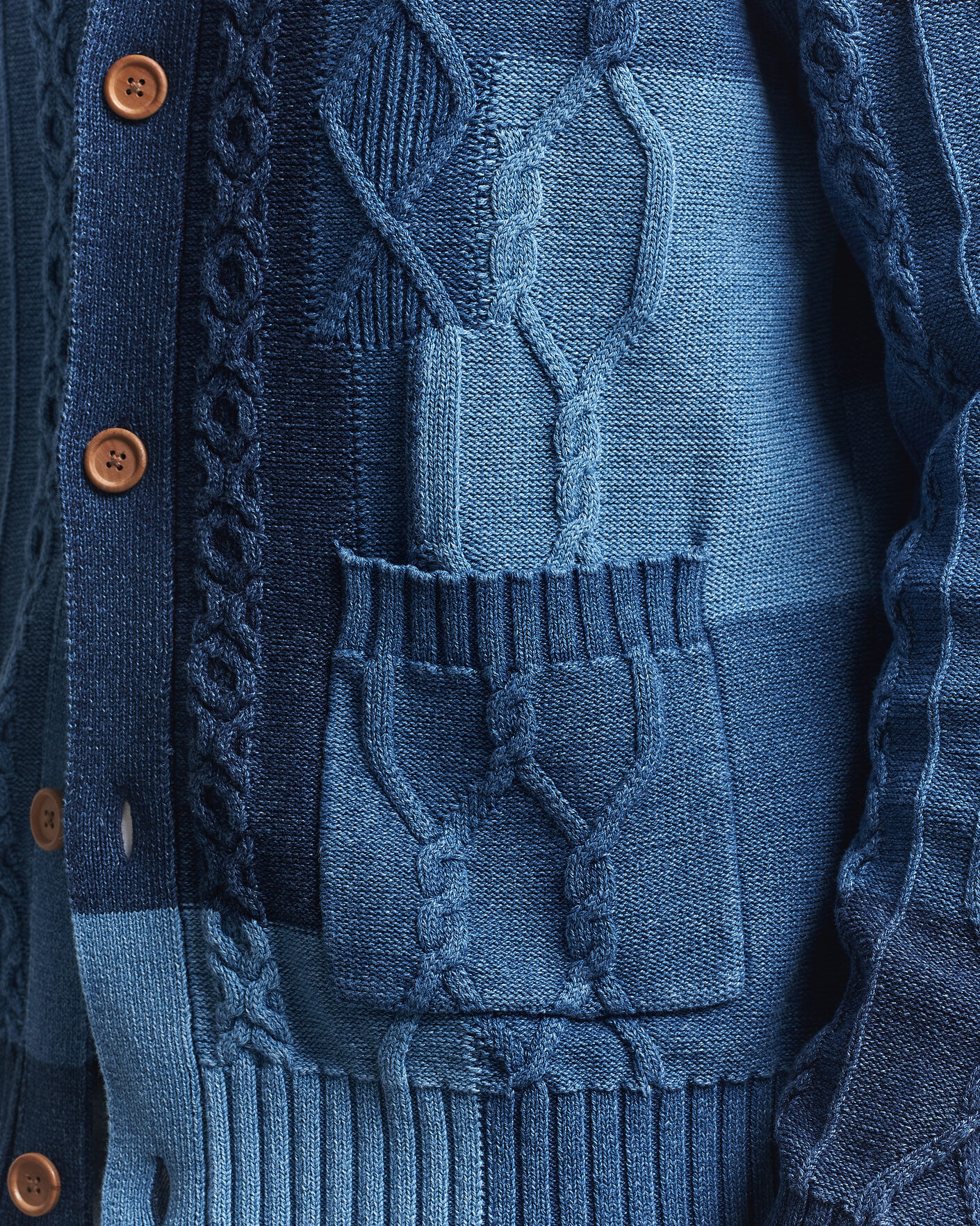 Hombres | Jerséis y prendas de punto | Gant | Indigo Cotton Cable Cardigan Rich Navy