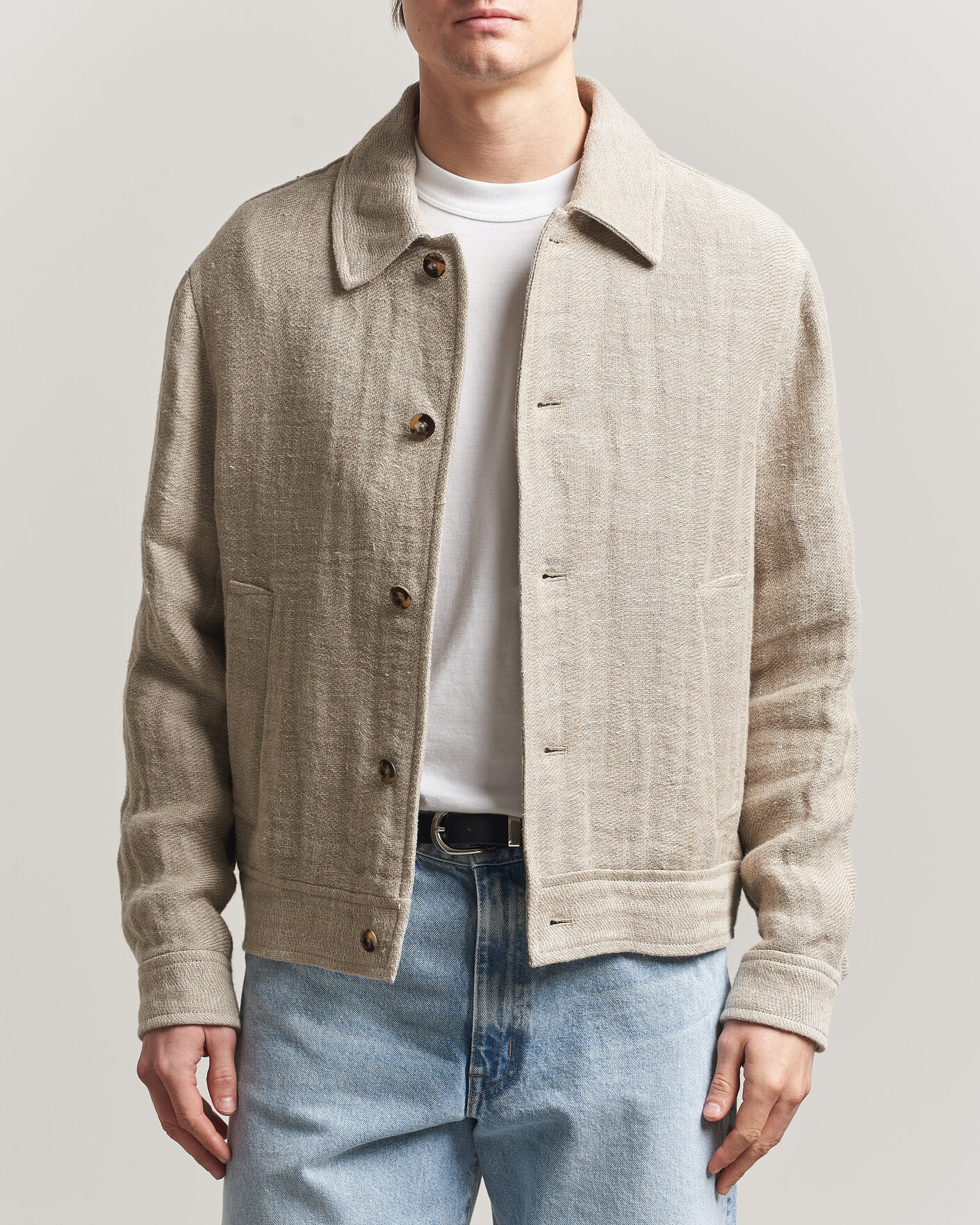 Hombres | Abrigos y chaquetas | Gant | Washed Linen Jacket Light Taupe
