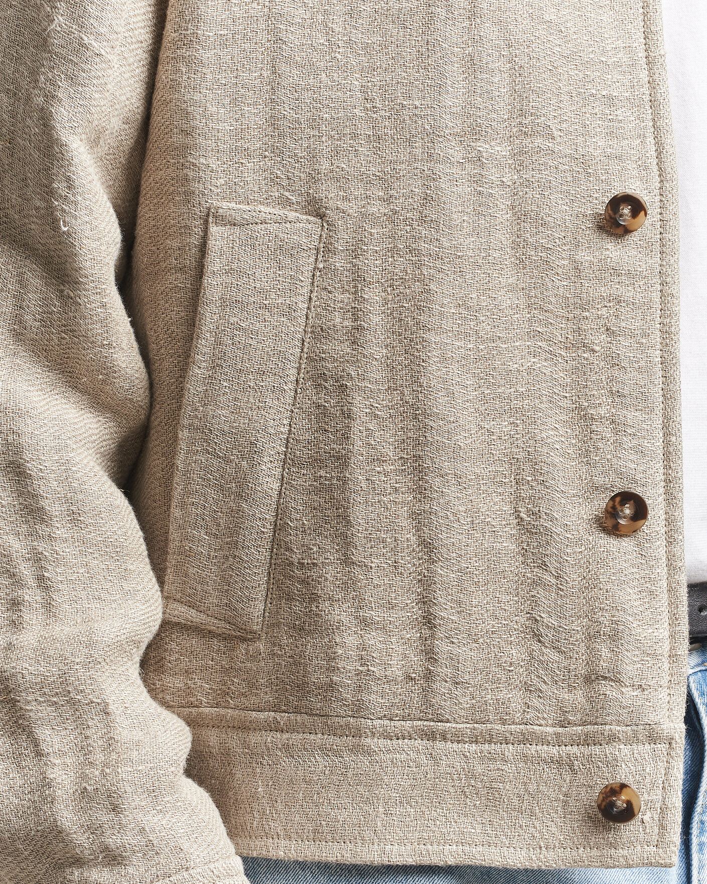 Hombres | Abrigos y chaquetas | Gant | Washed Linen Jacket Light Taupe