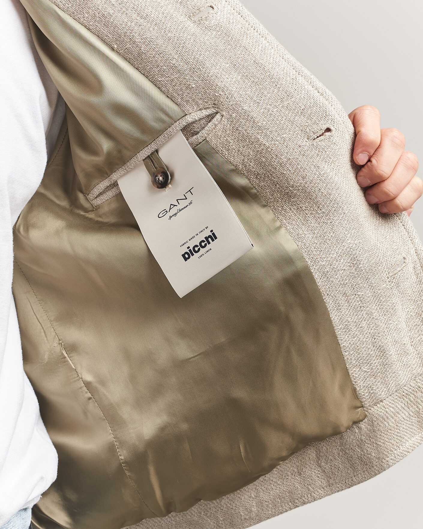 Hombres | Abrigos y chaquetas | Gant | Washed Linen Jacket Light Taupe