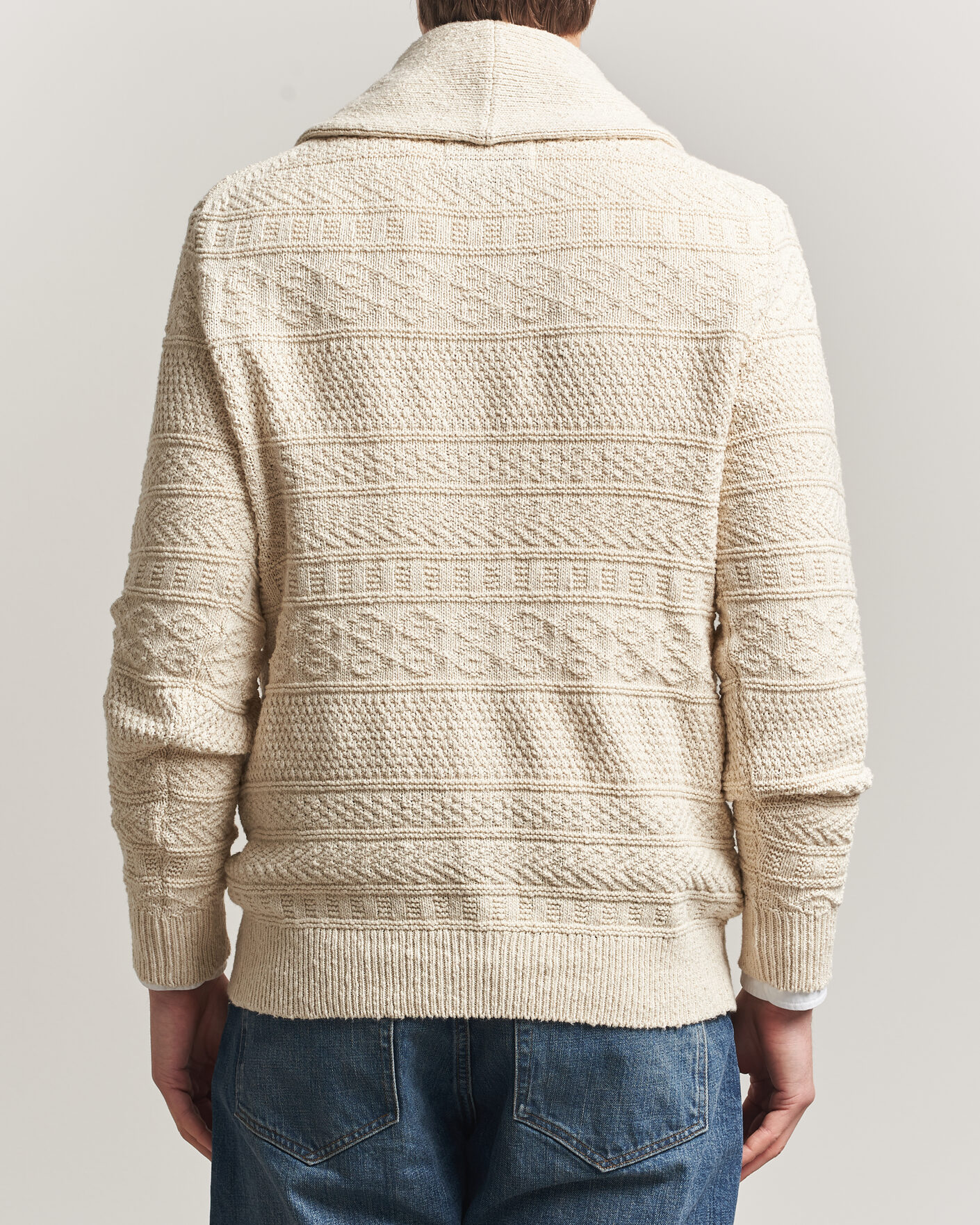 Hombres | Jerséis y prendas de punto | Gant | Cotton/Linen Textured Cardigan Creamed White