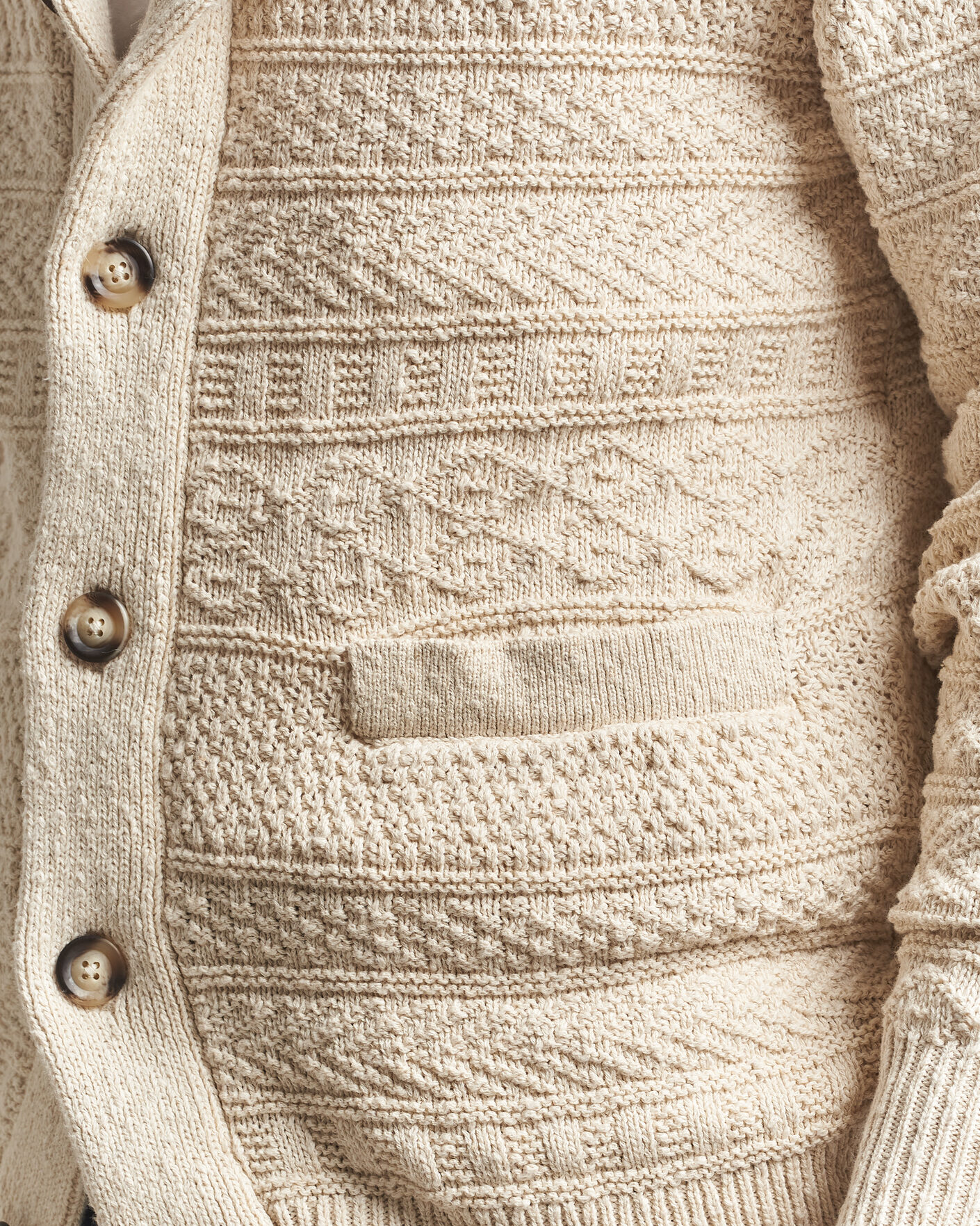 Hombres | Jerséis y prendas de punto | Gant | Cotton/Linen Textured Cardigan Creamed White