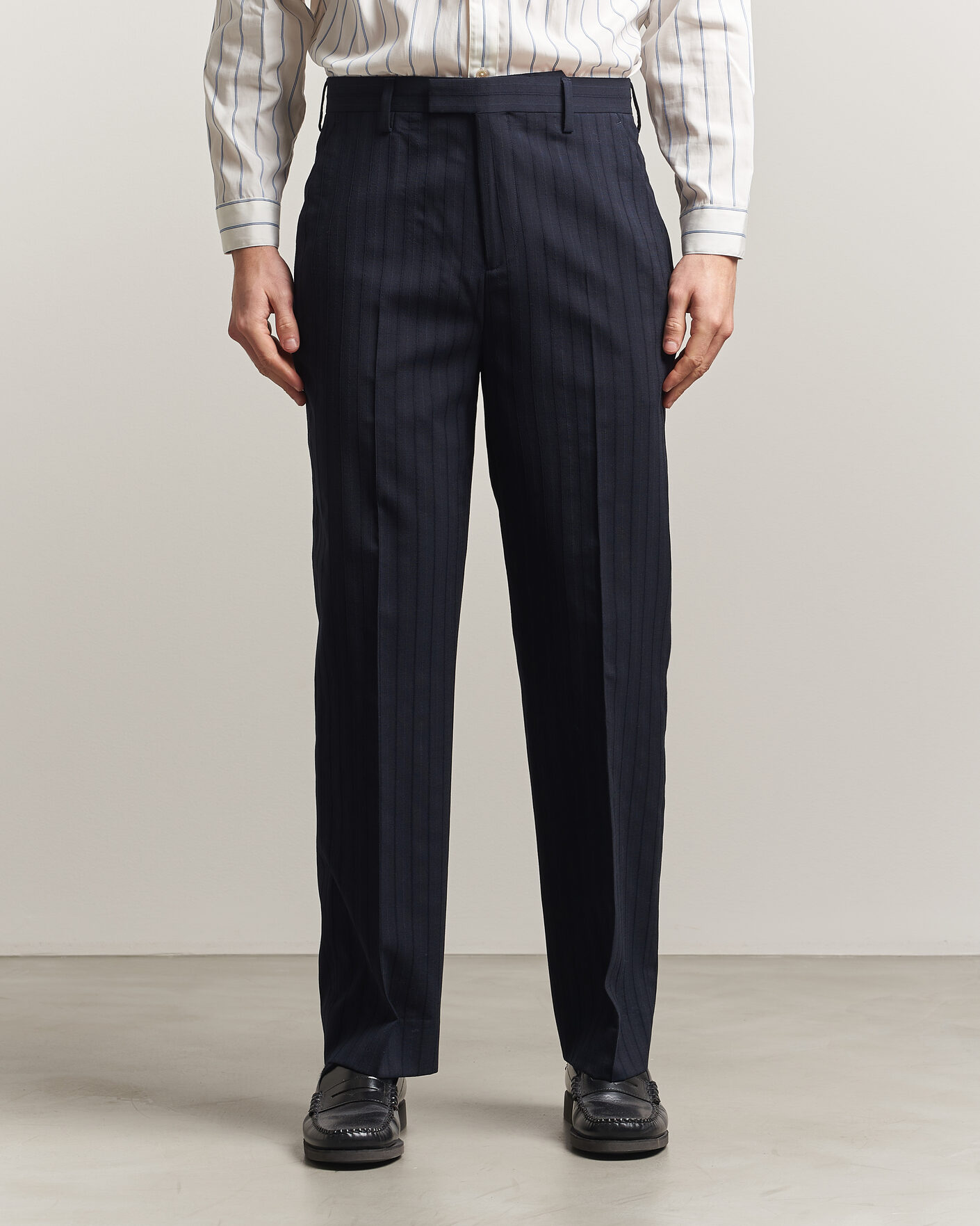 Hombres | Pantalones | Gant | Tonal Pinstriped Suit Pants Evening Blue