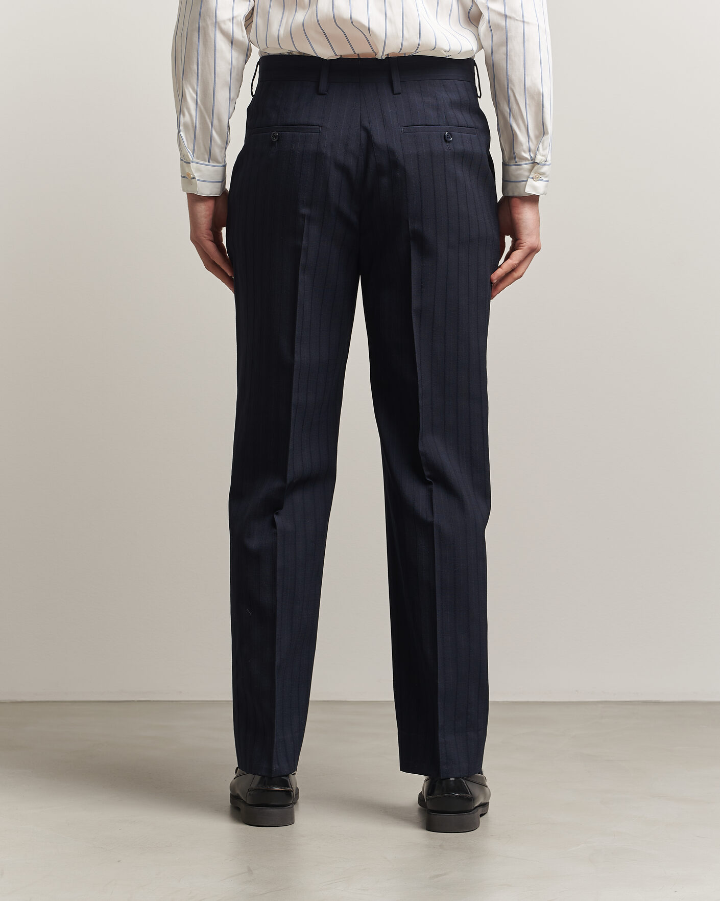 Hombres | Pantalones | Gant | Tonal Pinstriped Suit Pants Evening Blue