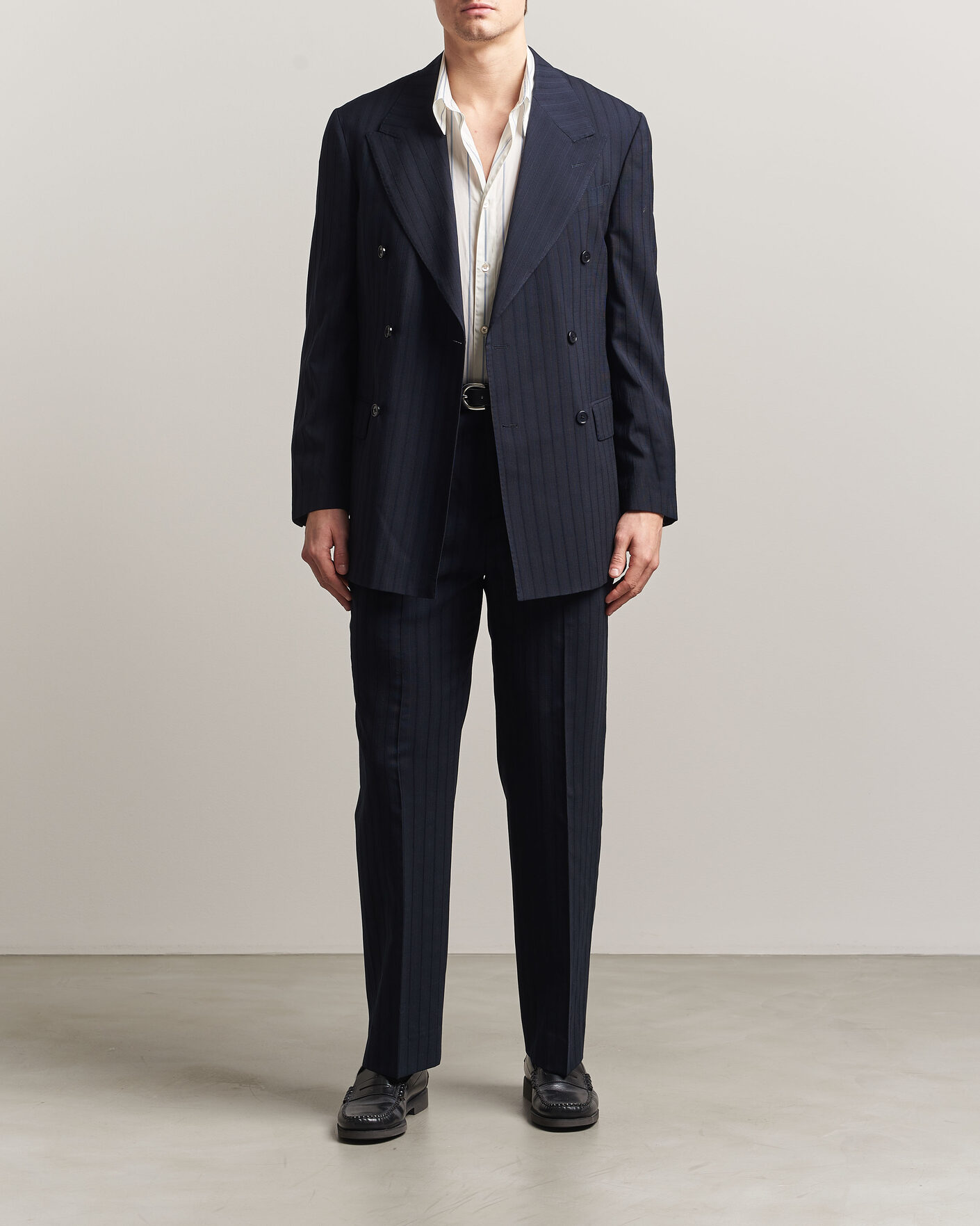 Hombres | Blazers | Gant | Tonal Pinstriped Suit Blazer Evening Blue