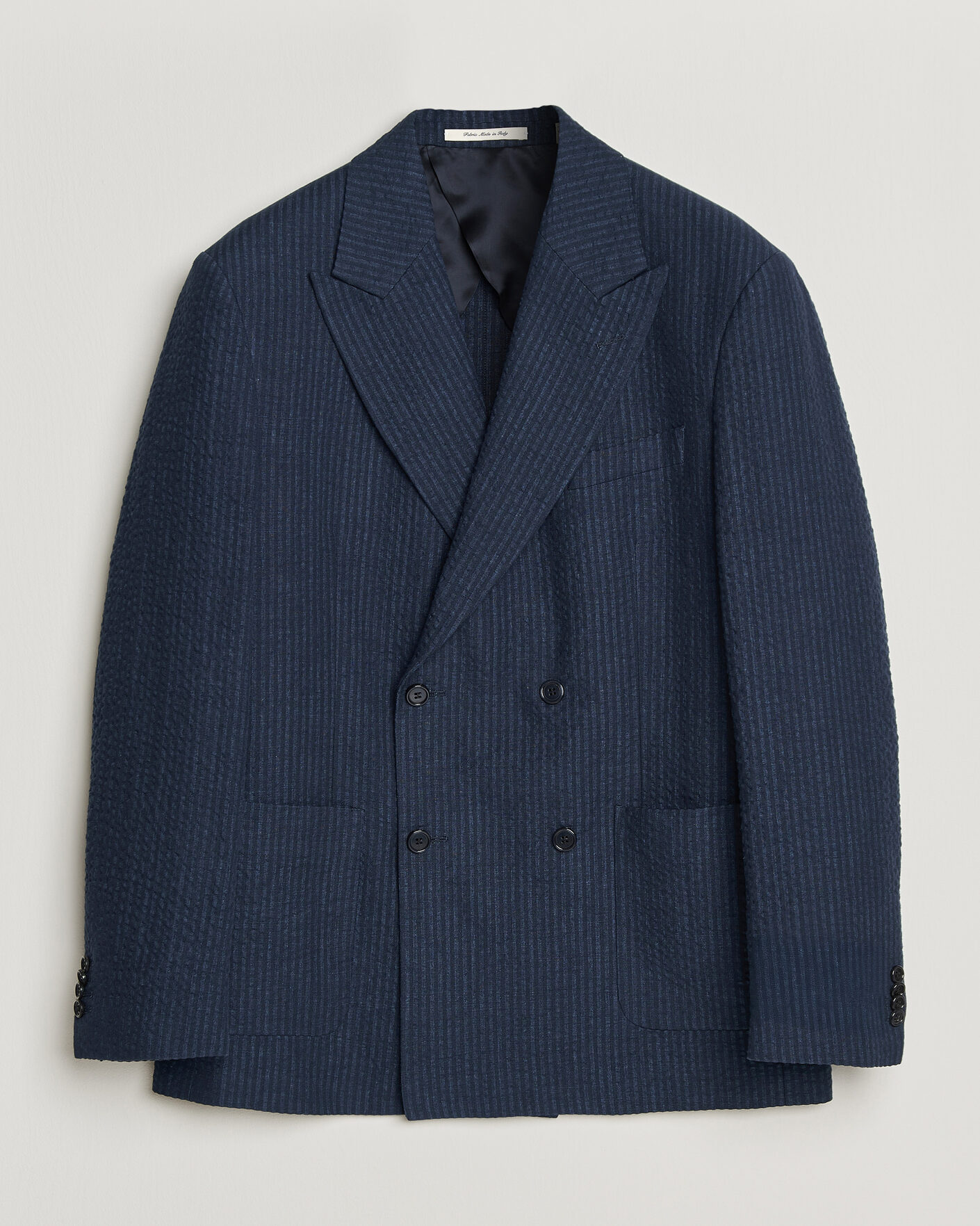 Hombres | Blazers | Gant | Linen Indigo Seersucker Blazer Bid Blue