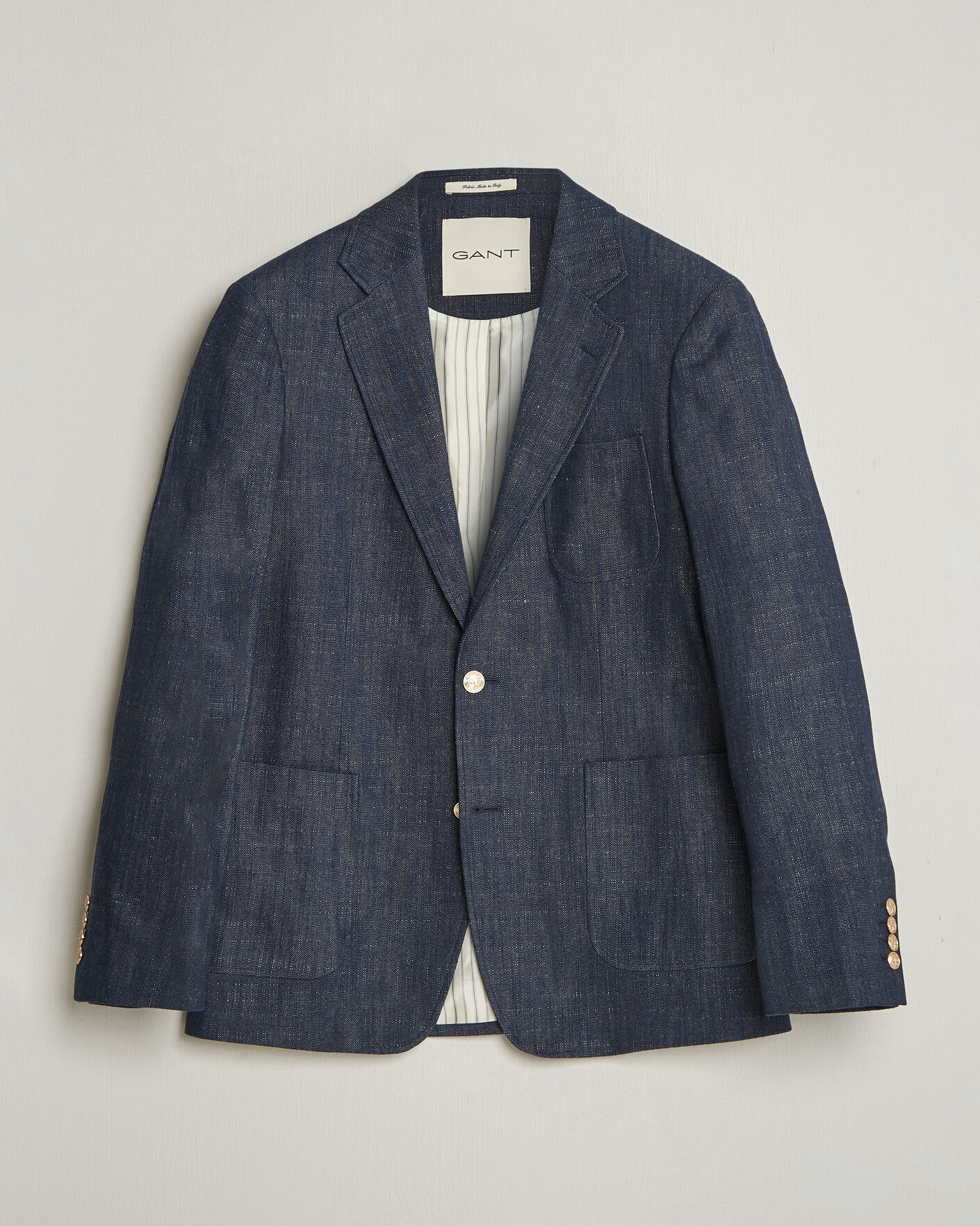 Hombres | Blazers | GANT | Cotton Indigo Club Blazer Dark Blue Raw