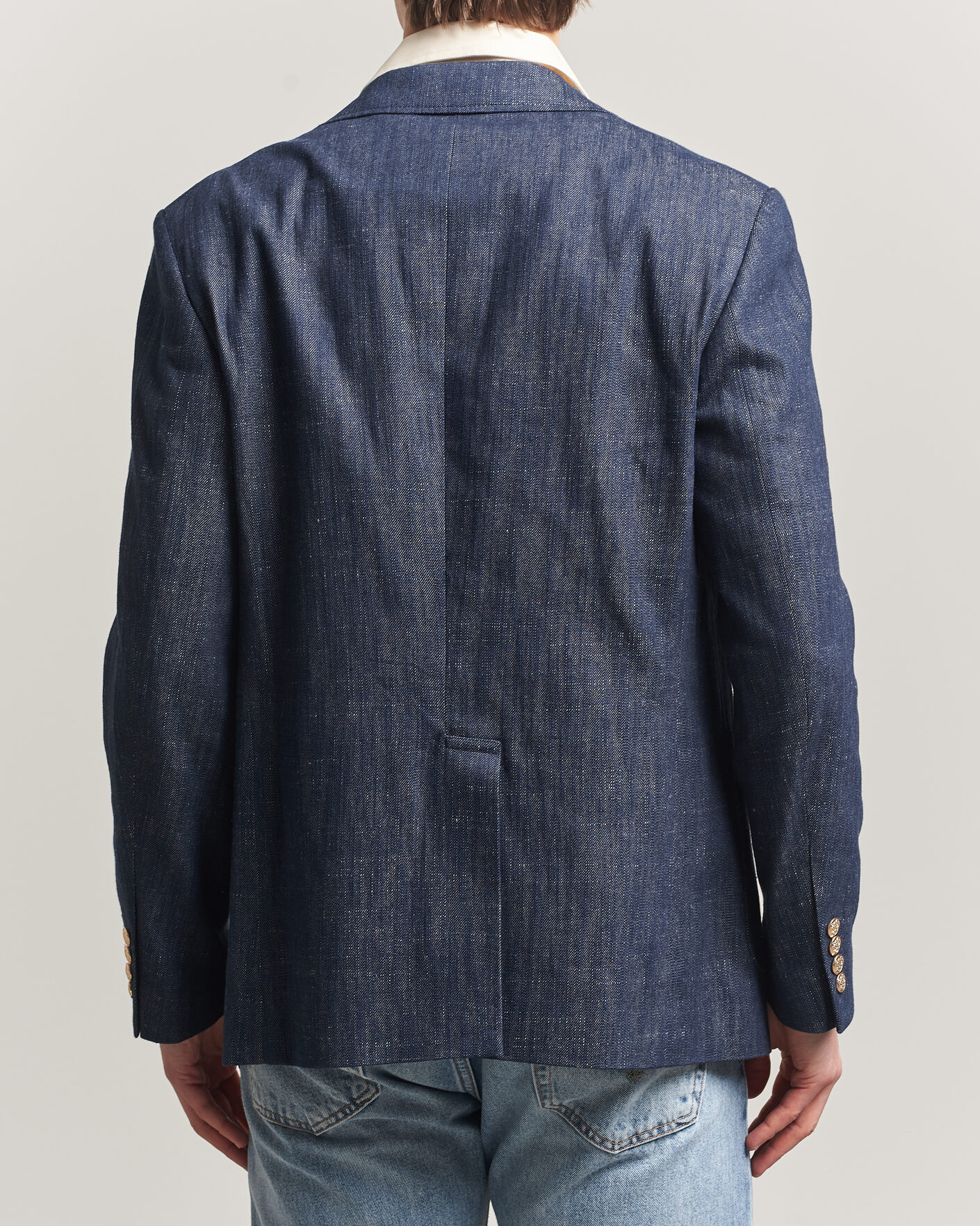 Hombres | Blazers | GANT | Cotton Indigo Club Blazer Dark Blue Raw