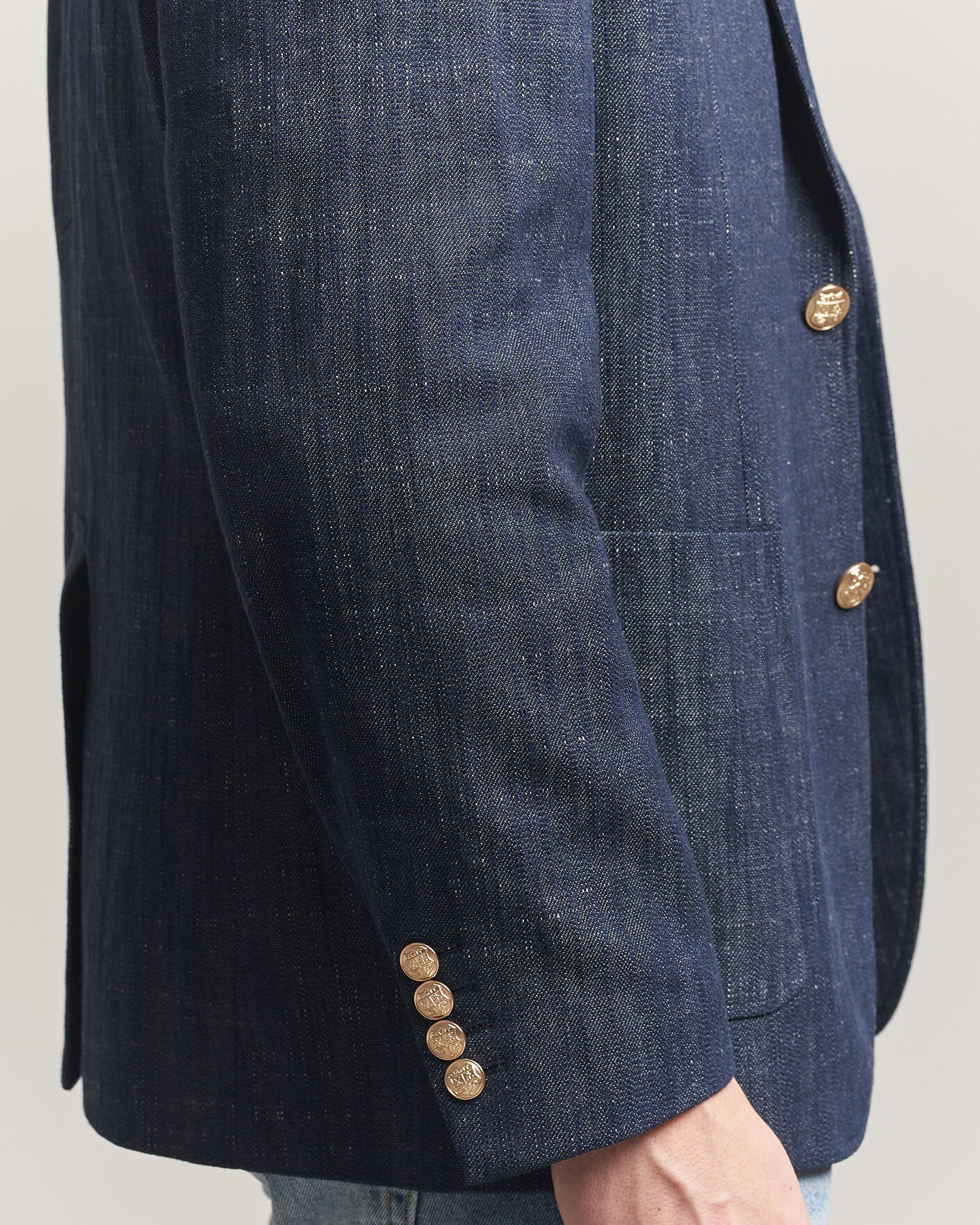 Hombres | Blazers | GANT | Cotton Indigo Club Blazer Dark Blue Raw