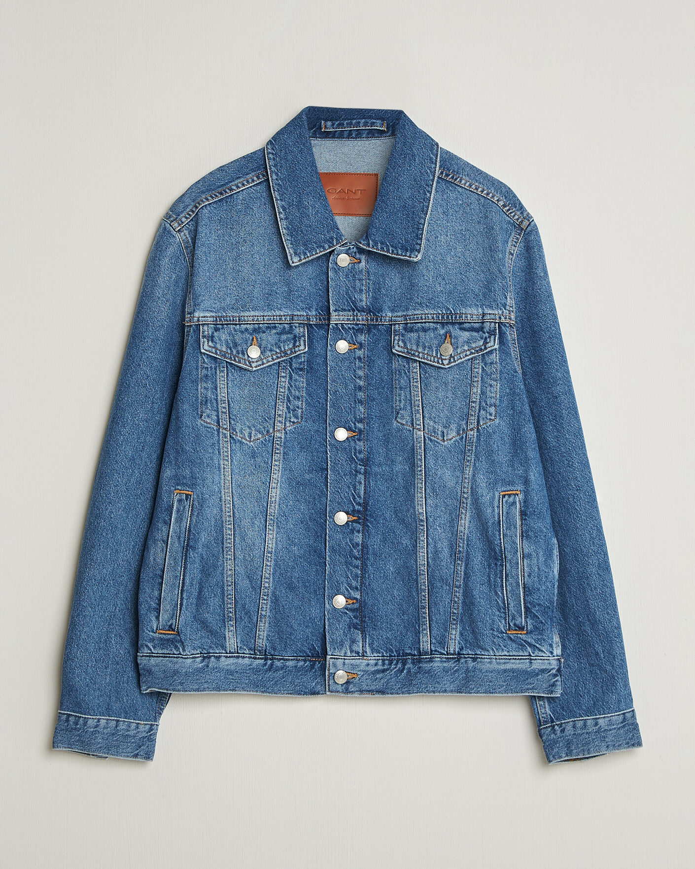 Hombres | Abrigos y chaquetas | GANT | Denim Trucker Jacket Mid Blue