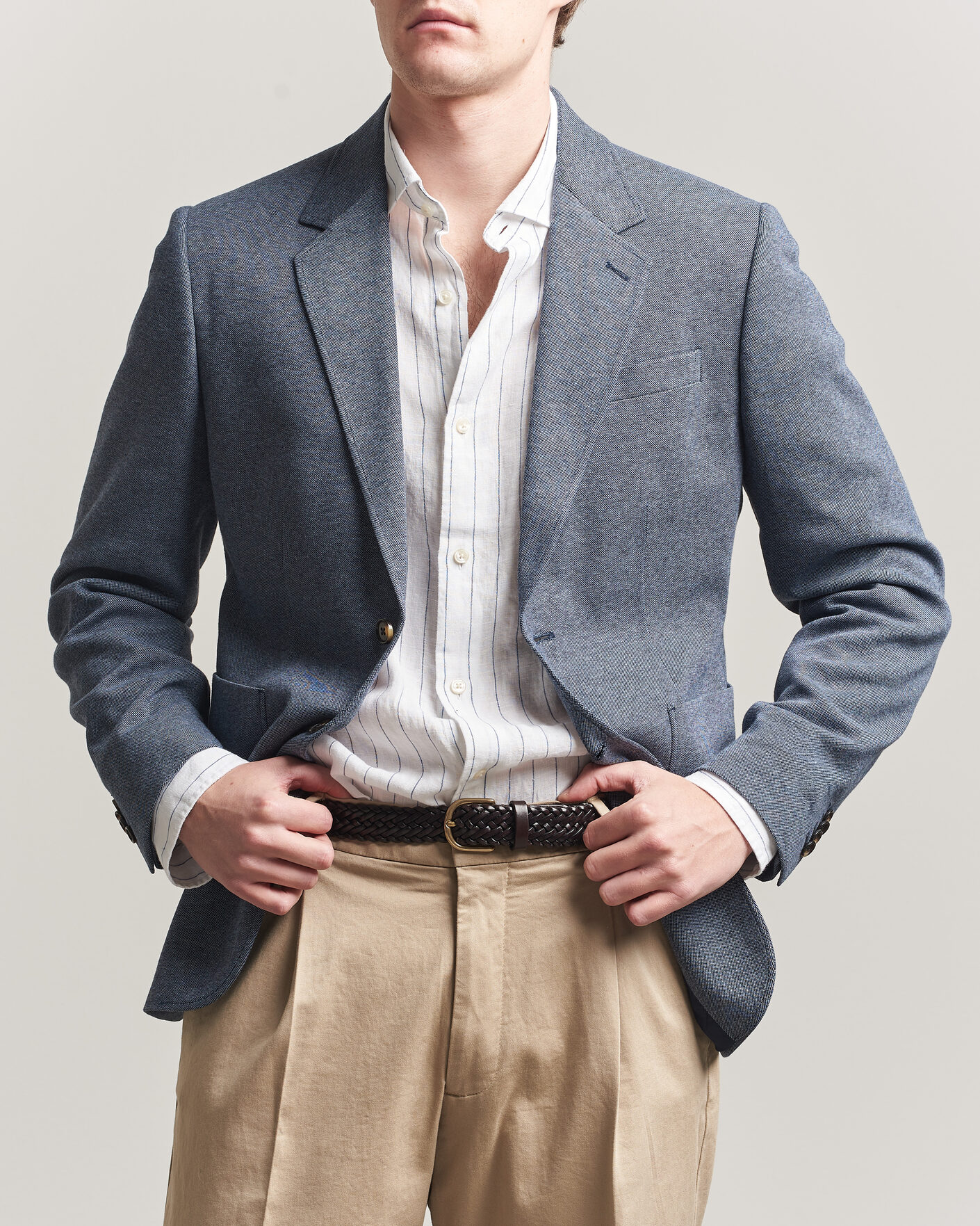 Hombres | Blazers | Gant | Two Tone Jersey Pique Blazer Salty Sea