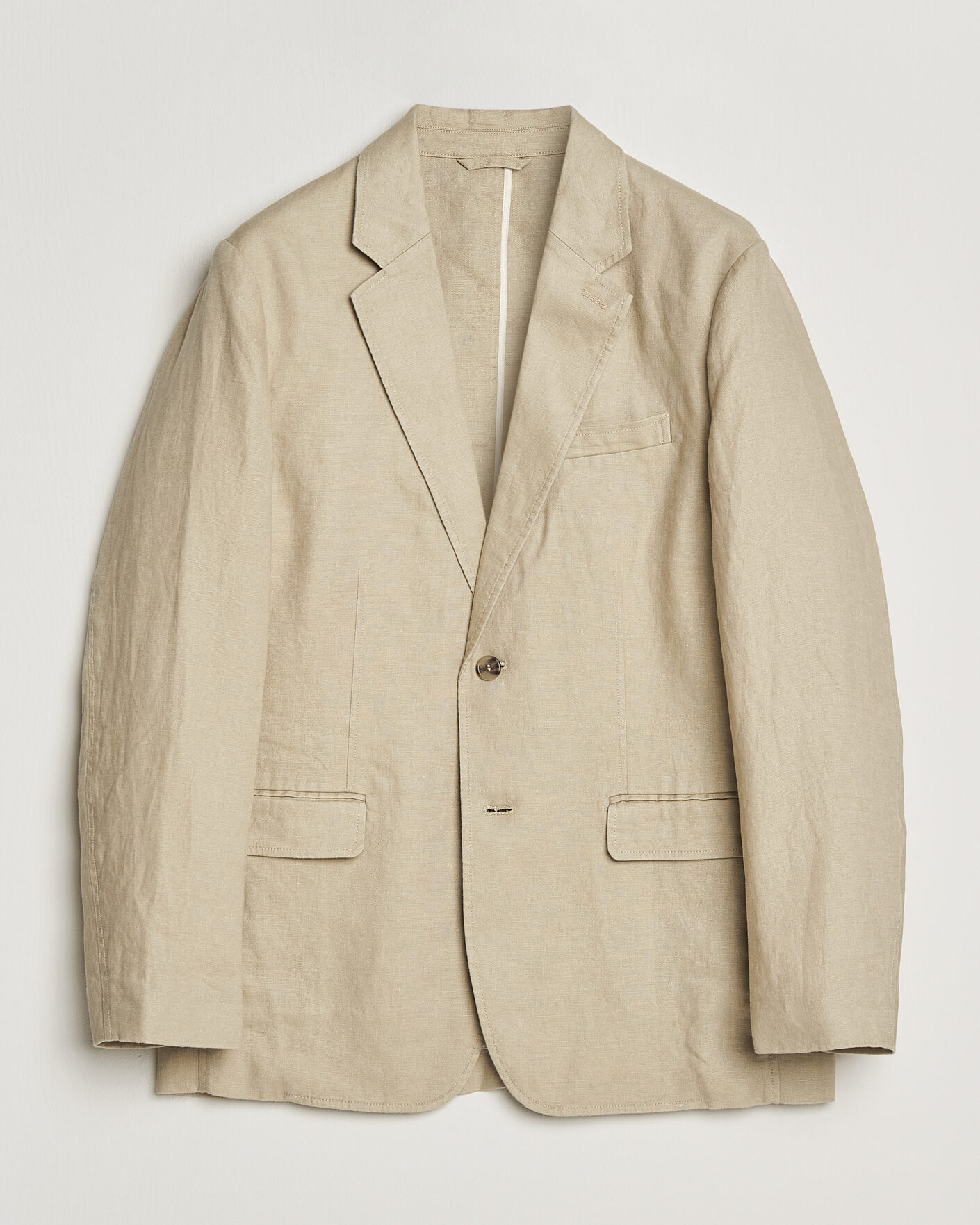 Hombres | Blazers | GANT | Garment Dyed Linen Blazer Oat Beige