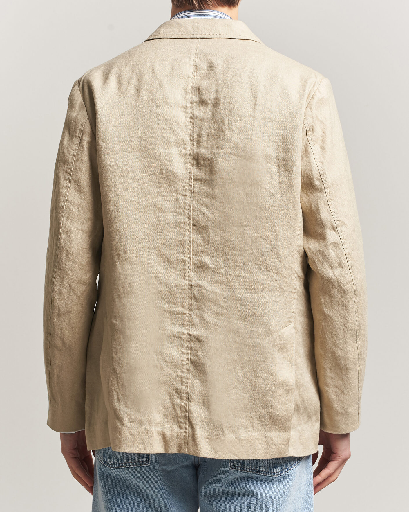 Hombres | Blazers | GANT | Garment Dyed Linen Blazer Oat Beige