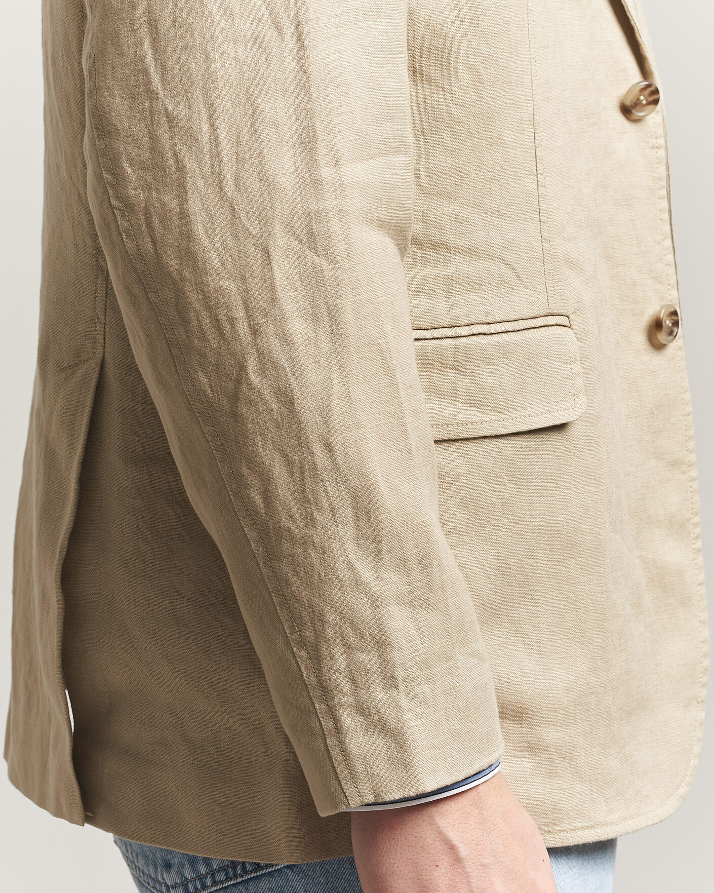 Hombres | Blazers | Gant | Garment Dyed Linen Blazer Oat Beige