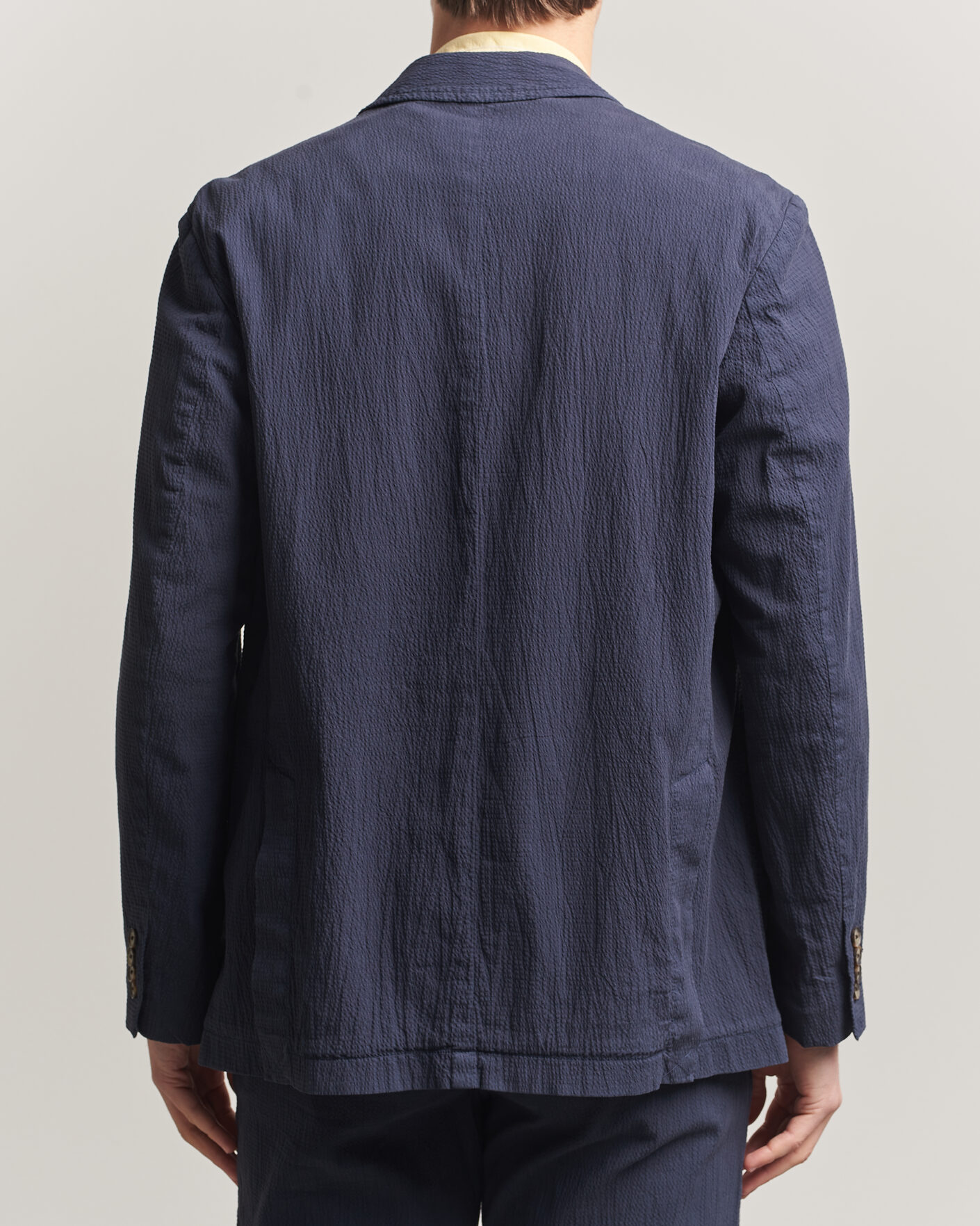 Hombres | Blazers | Gant | Garment Dyed Seersucker Blazer Evening Blue