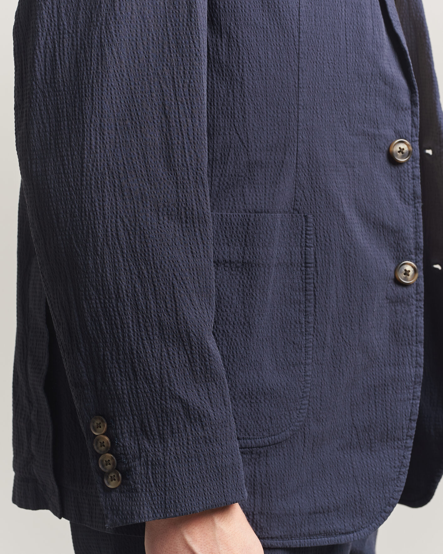 Hombres | Blazers | Gant | Garment Dyed Seersucker Blazer Evening Blue