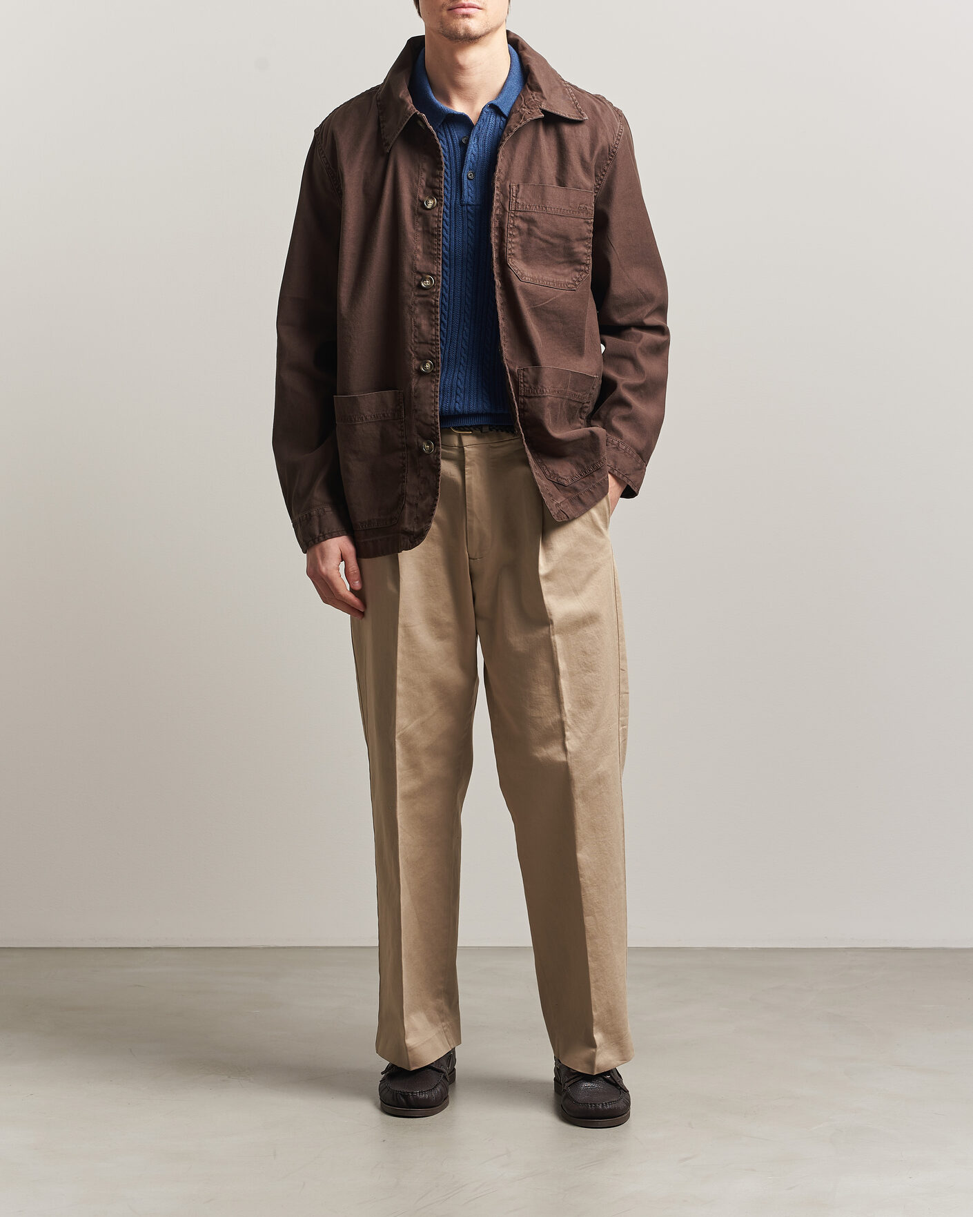Hombres | Camisas | GANT | Regular Fit Cotton/Linen Overshirt Rich Brown