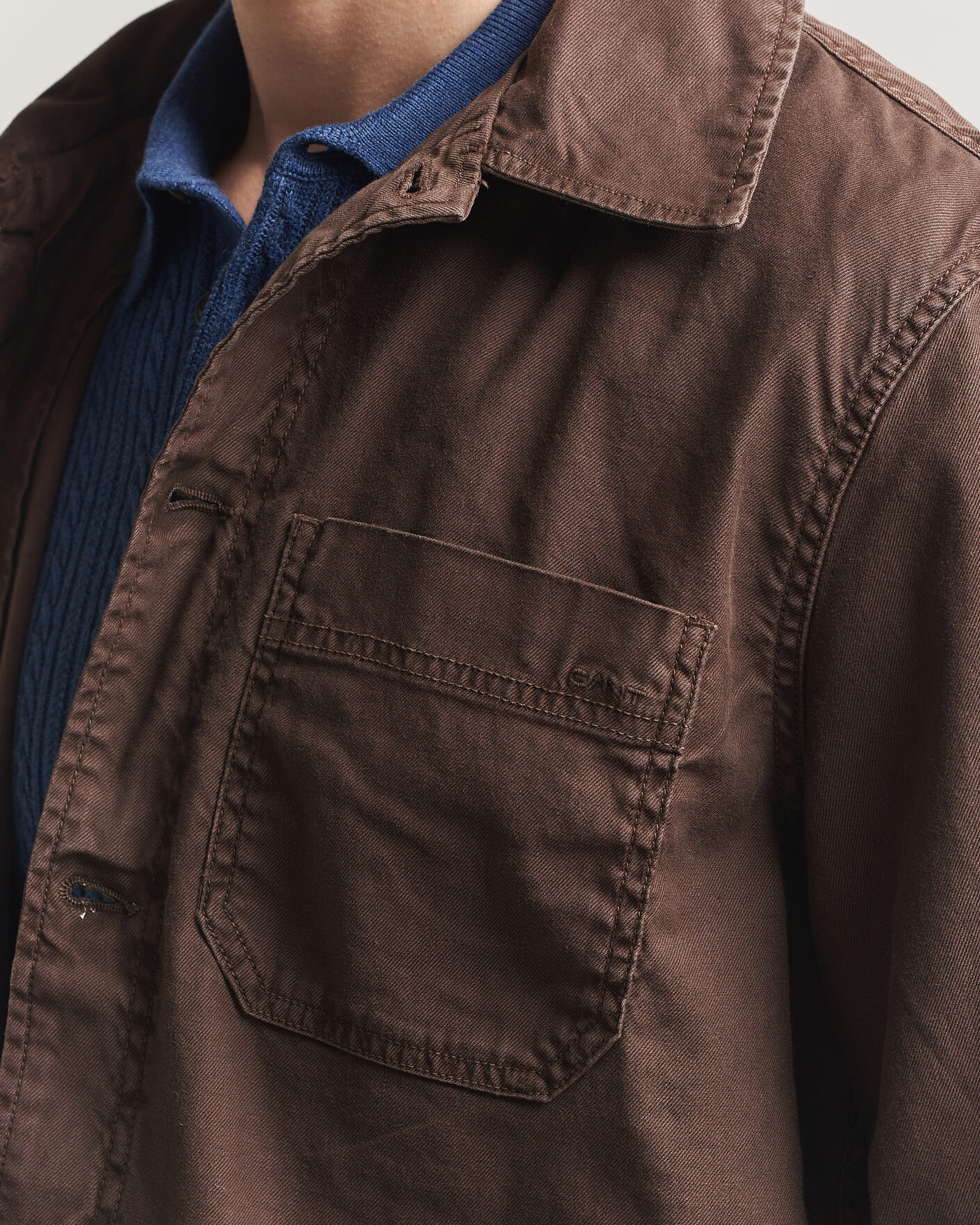 Hombres | Camisas | Gant | Regular Fit Cotton/Linen Overshirt Rich Brown