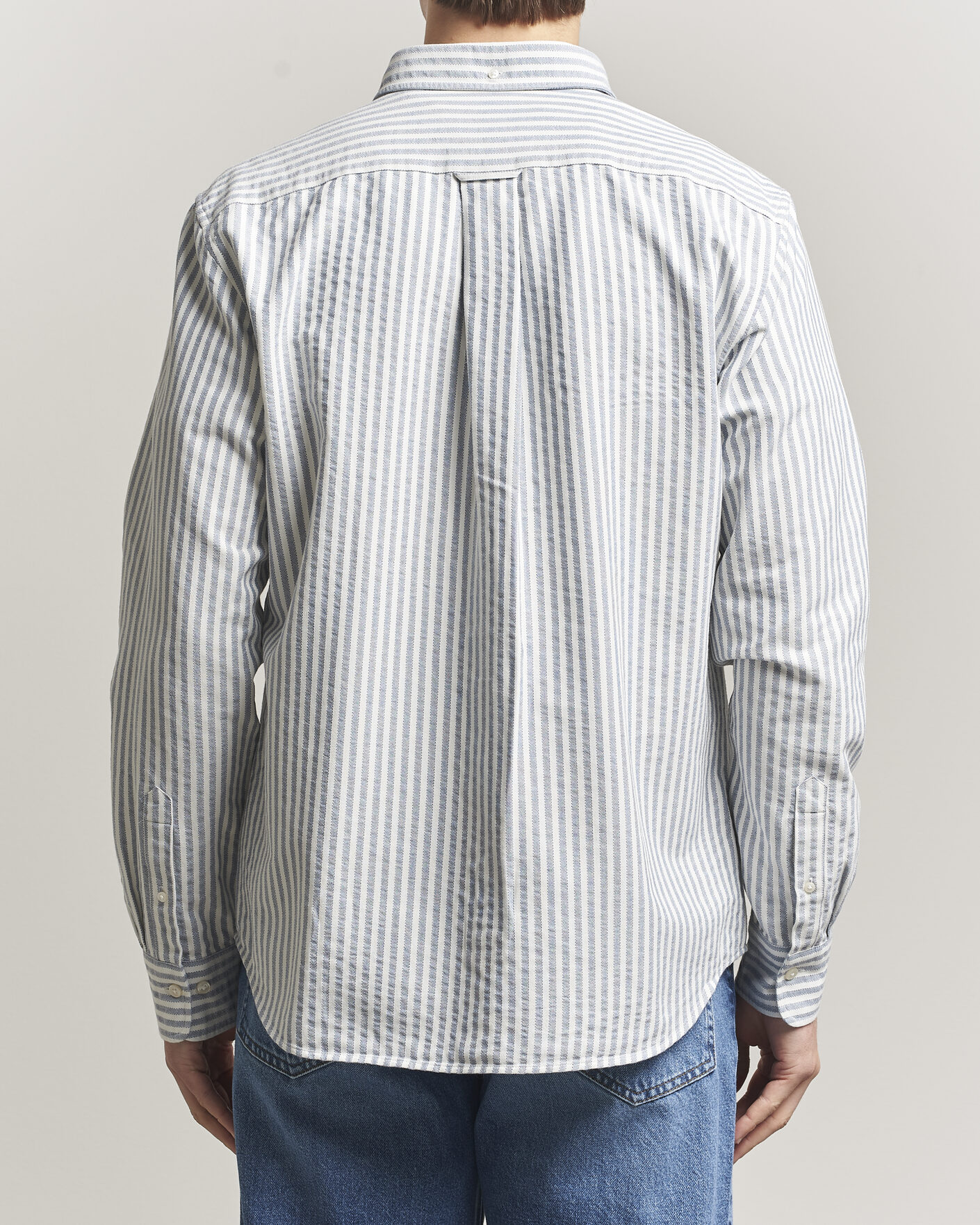 Hombres | Camisas | Gant | Regular Fit Textured Striped Shirt Vintage Blue