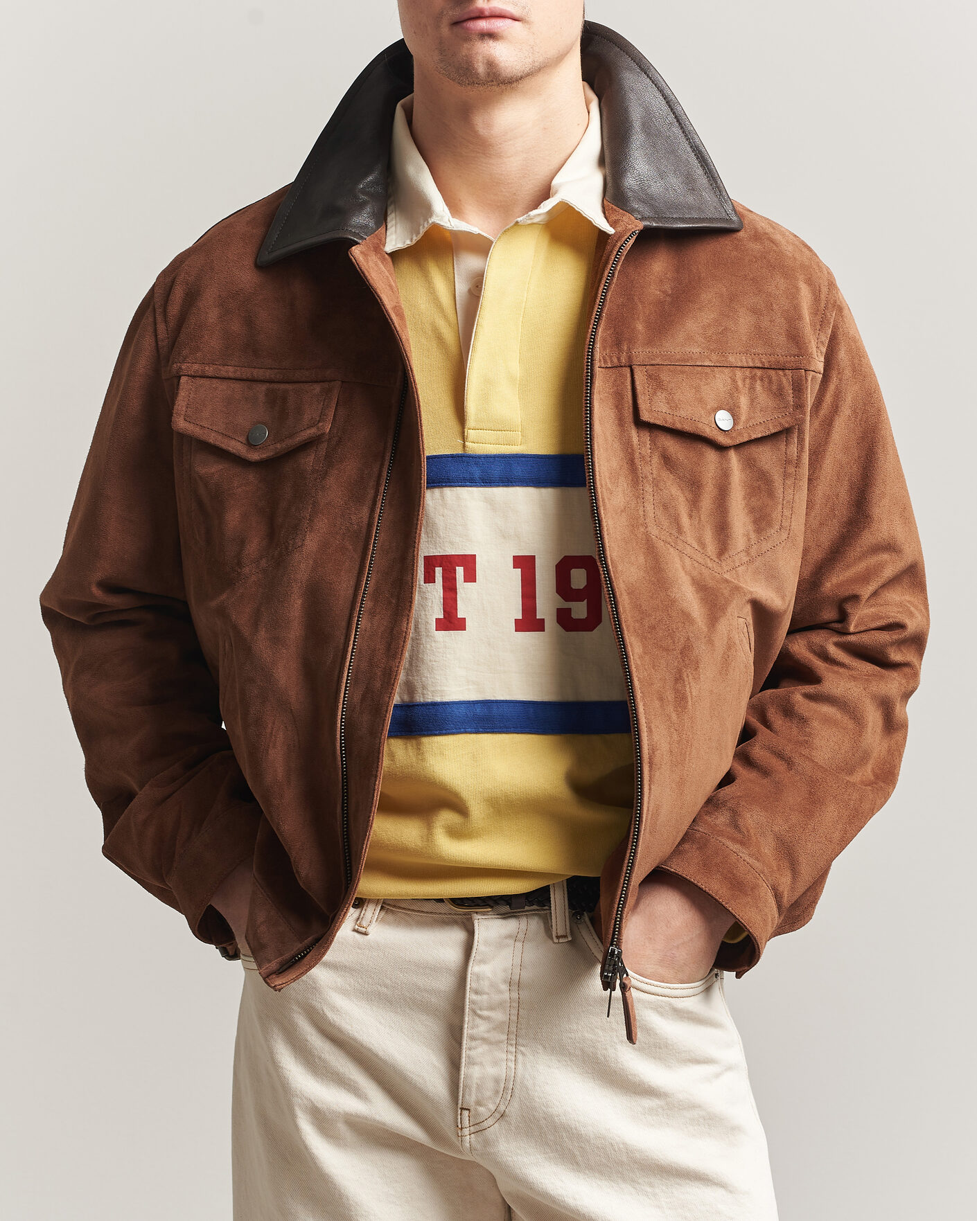 Hombres | Abrigos y chaquetas | Gant | Suede Jacket Mahogany Brown