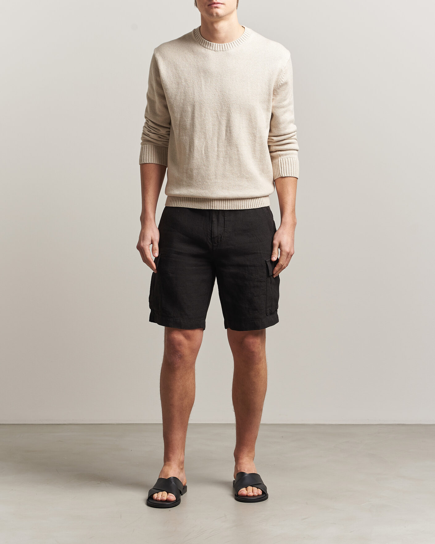 Hombres | Pantalones cortos | Gant | Regular Fit Linen Cargo Shorts Ebony Black