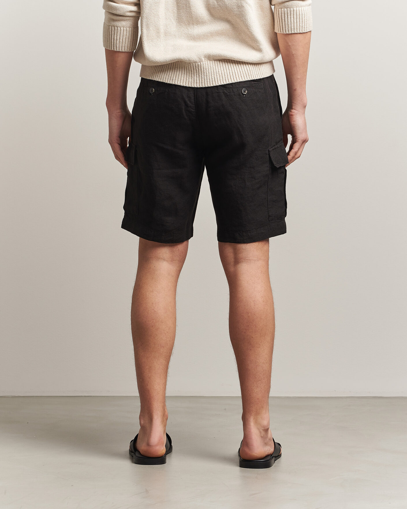 Hombres | Pantalones cortos | Gant | Regular Fit Linen Cargo Shorts Ebony Black