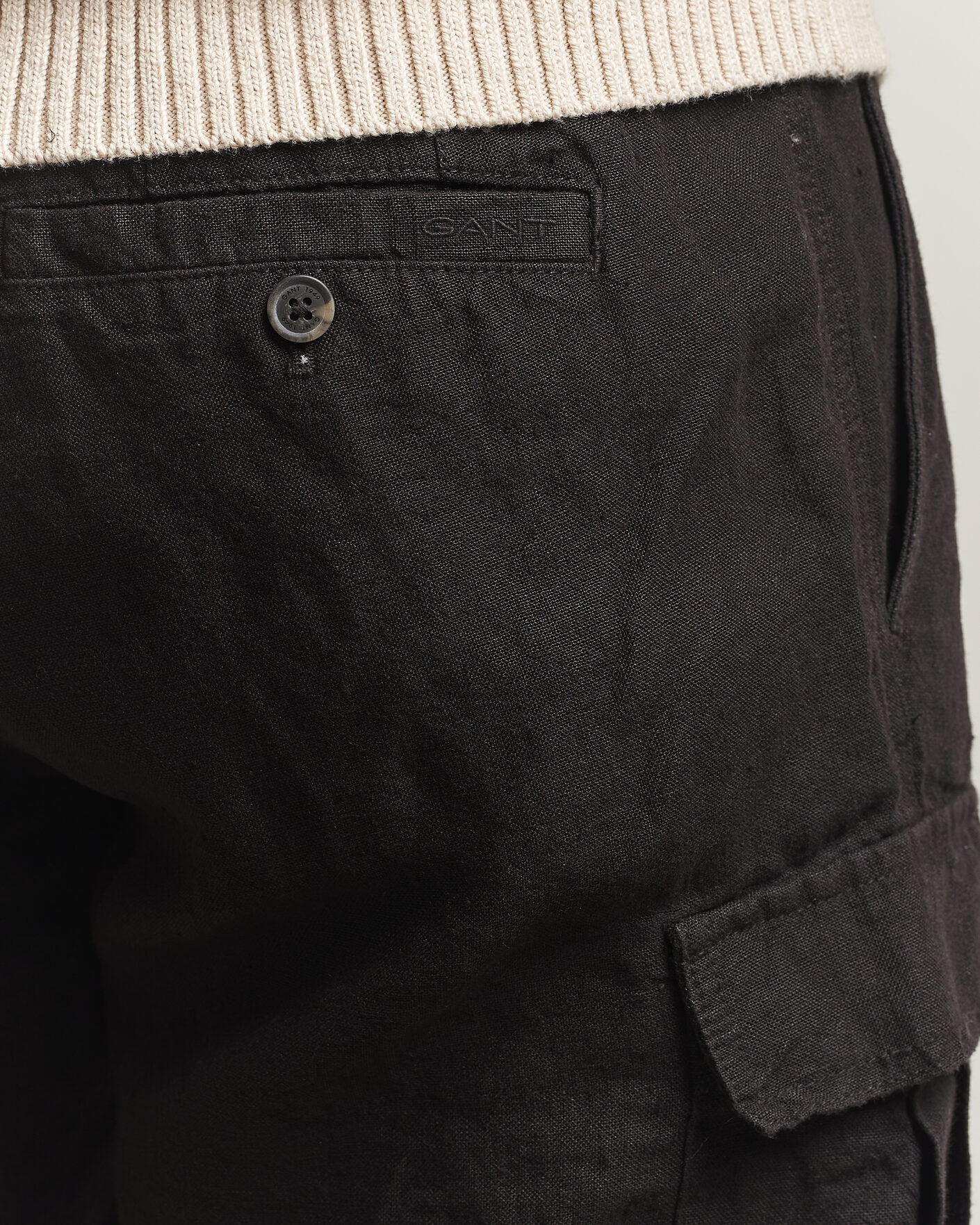 Hombres | Pantalones cortos | Gant | Regular Fit Linen Cargo Shorts Ebony Black