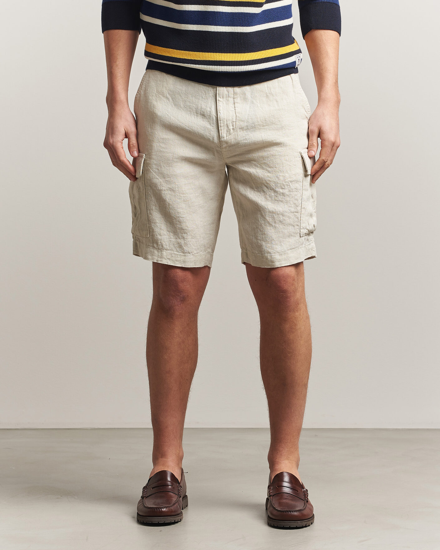 Hombres | Pantalones cortos | GANT | Regular Fit Linen Cargo Shorts Sand