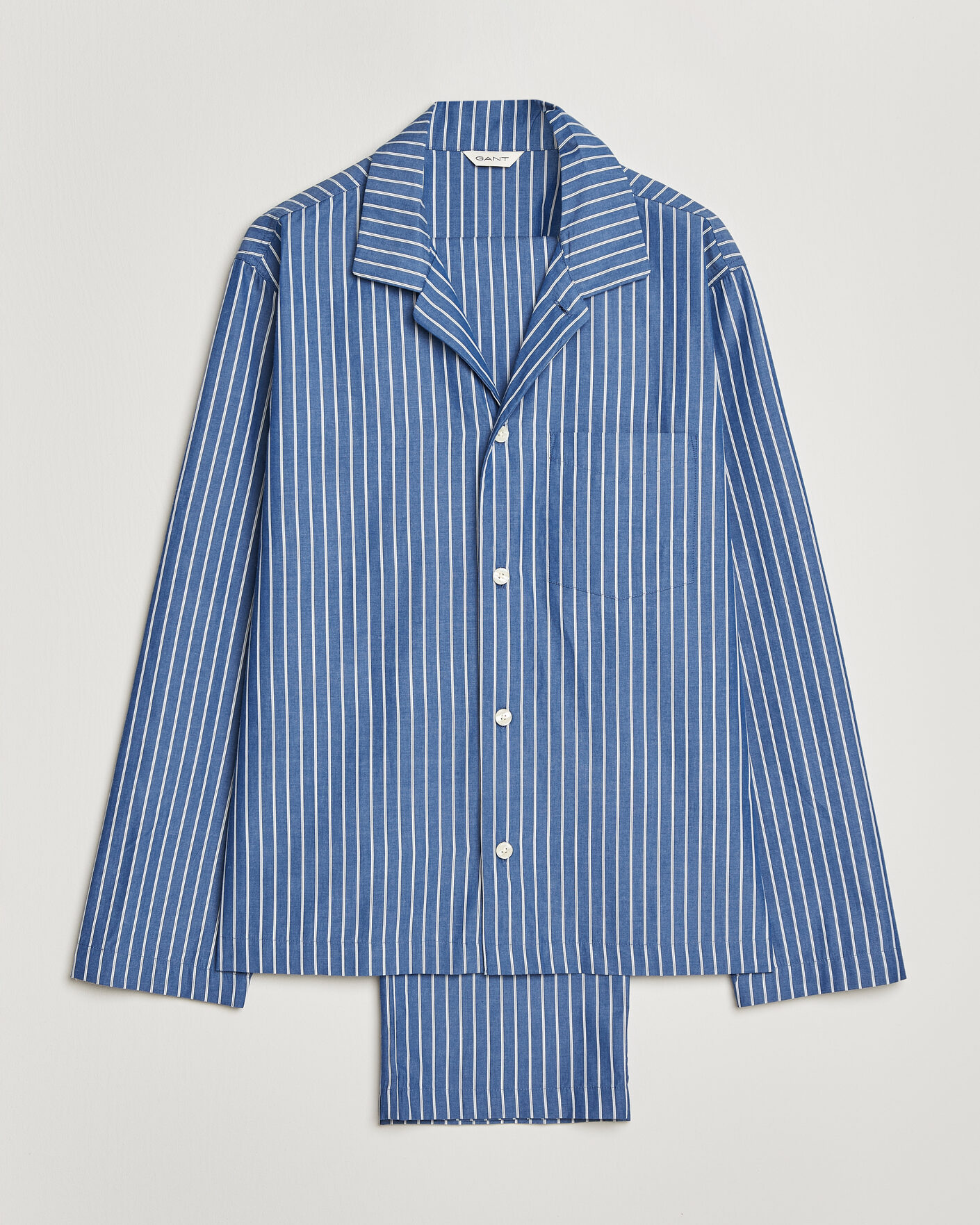 Hombres | Pijamas y batas | GANT | Striped Poplin Pyjama Set Deep Cobalt