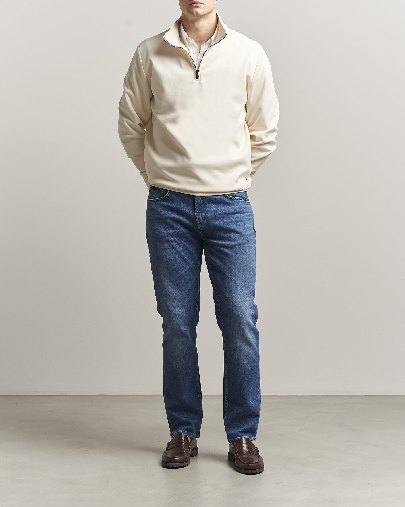 Hombres | Jerséis y prendas de punto | GANT | Interlock Half Zip Creamed White