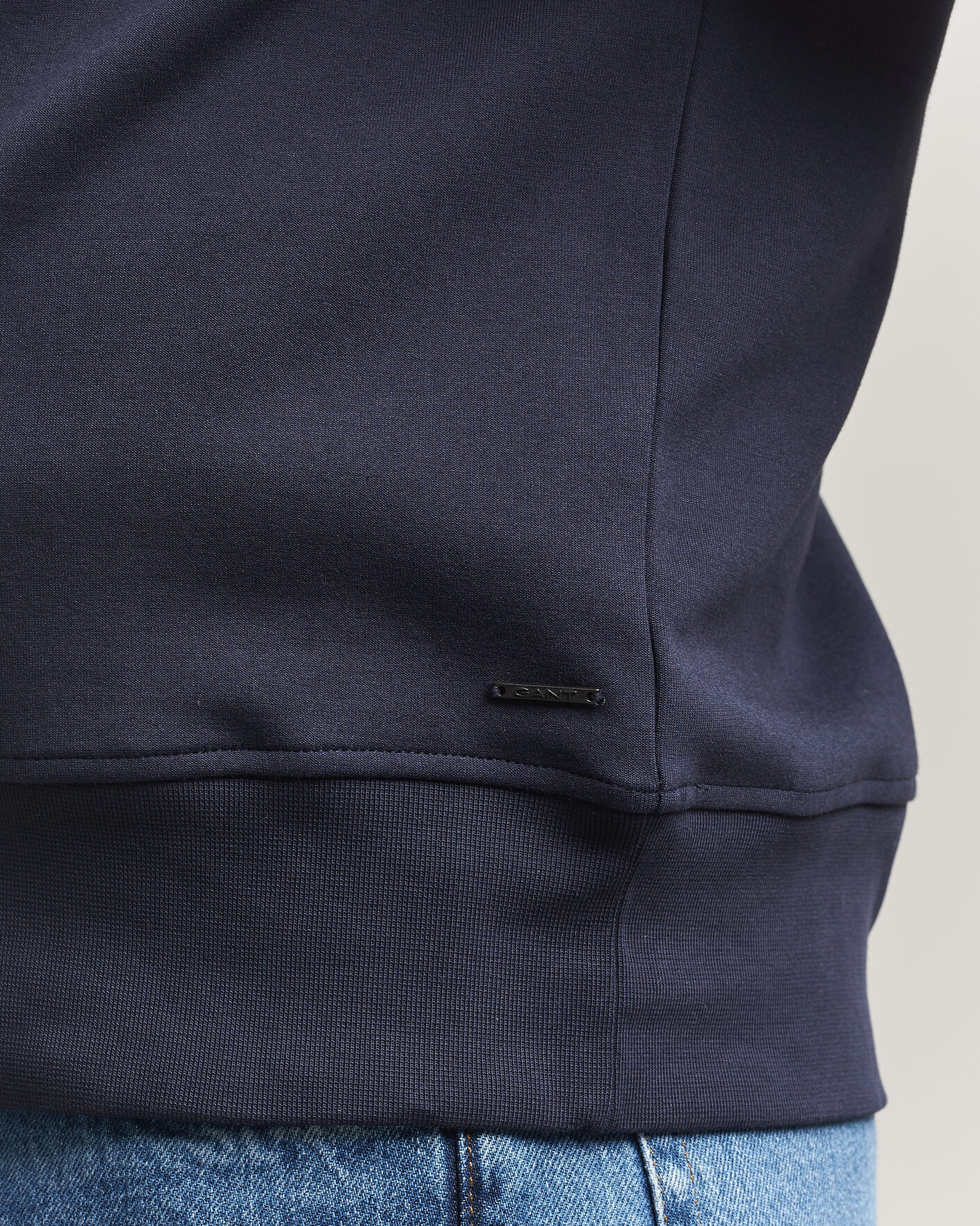 Hombres | Jerséis y prendas de punto | Gant | Interlock Half Zip Evening Blue