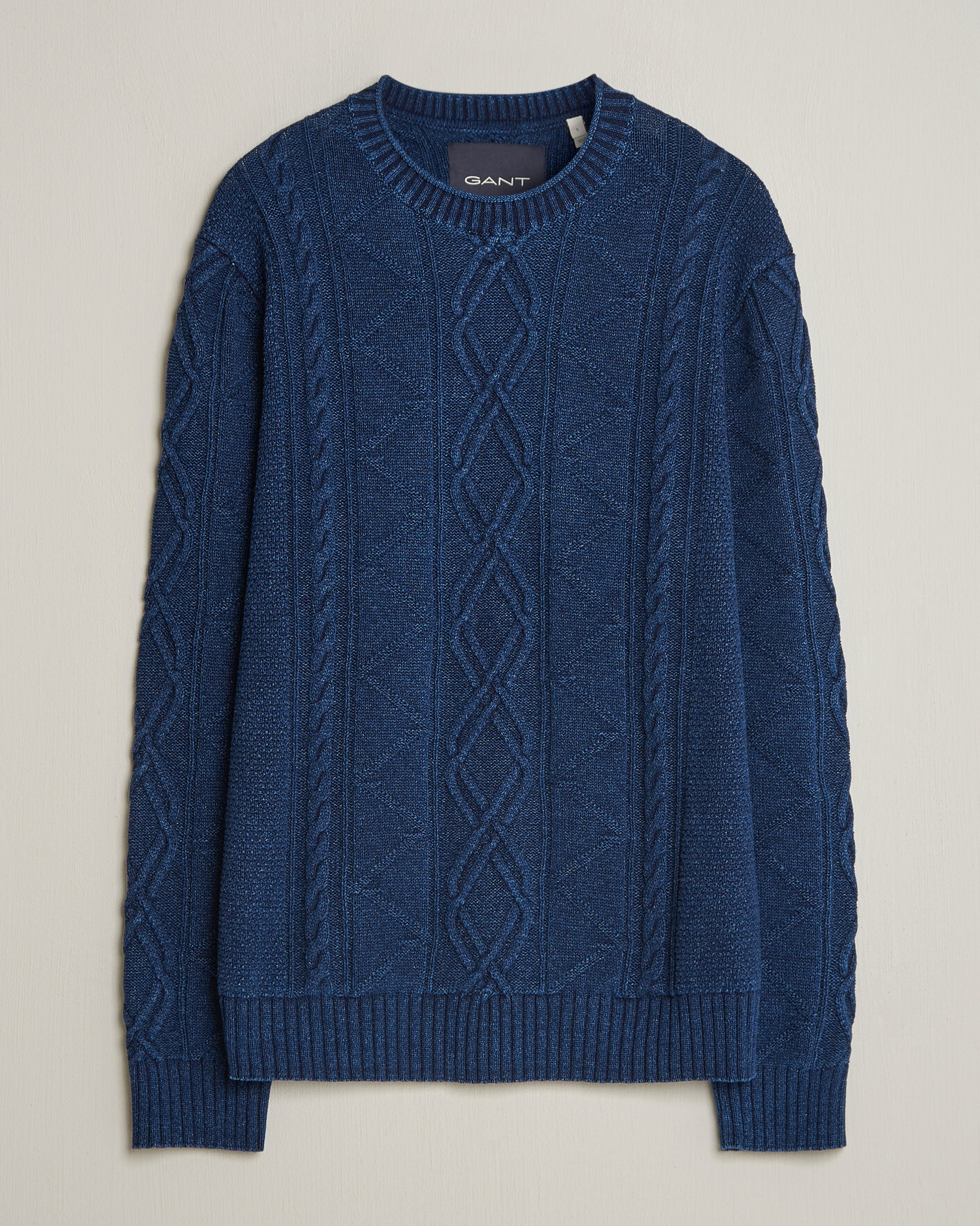 Hombres | Jerséis y prendas de punto | GANT | Indigo Aran Knitted Sweater Rich Navy