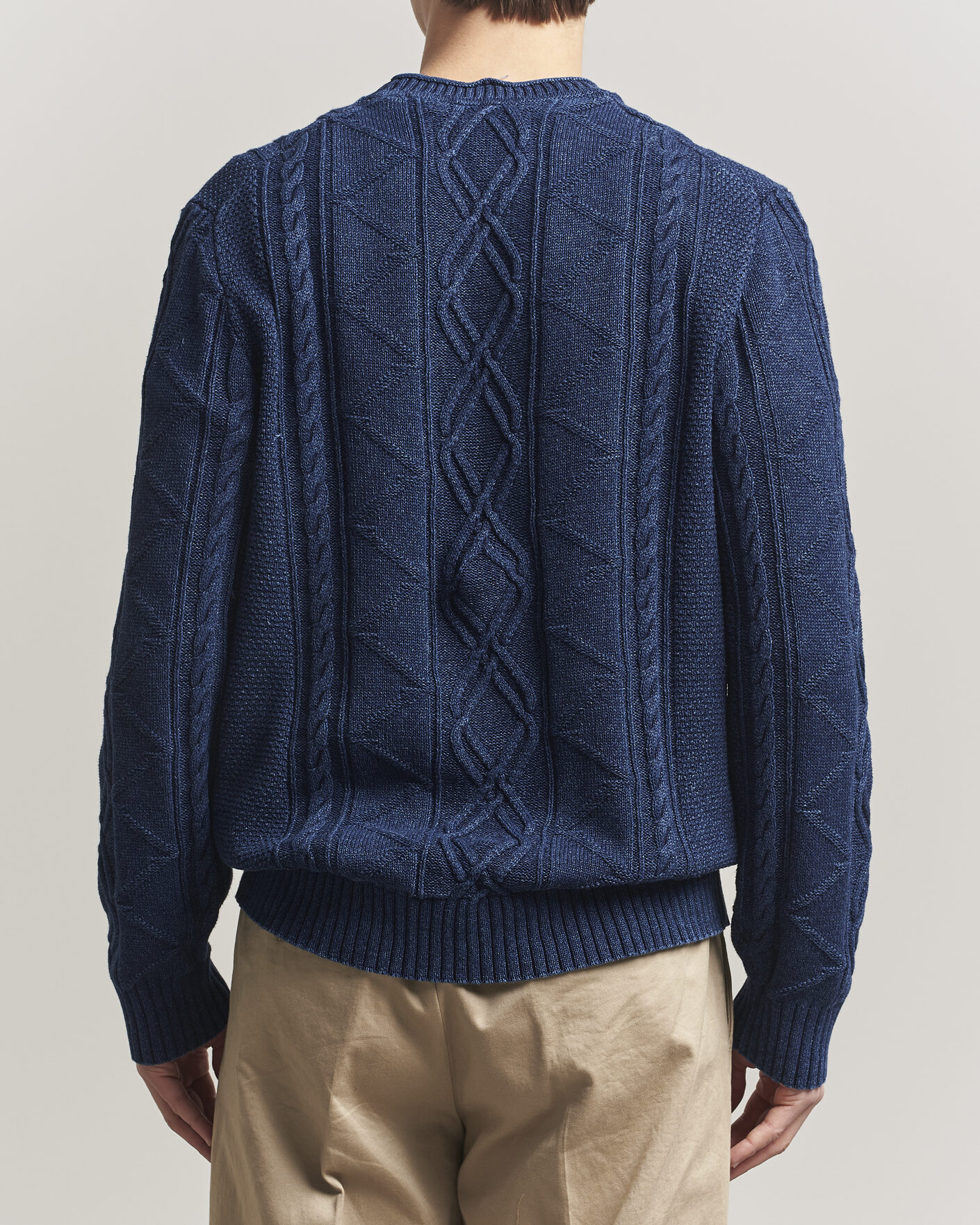 Hombres | Jerséis y prendas de punto | Gant | Indigo Aran Knitted Sweater Rich Navy