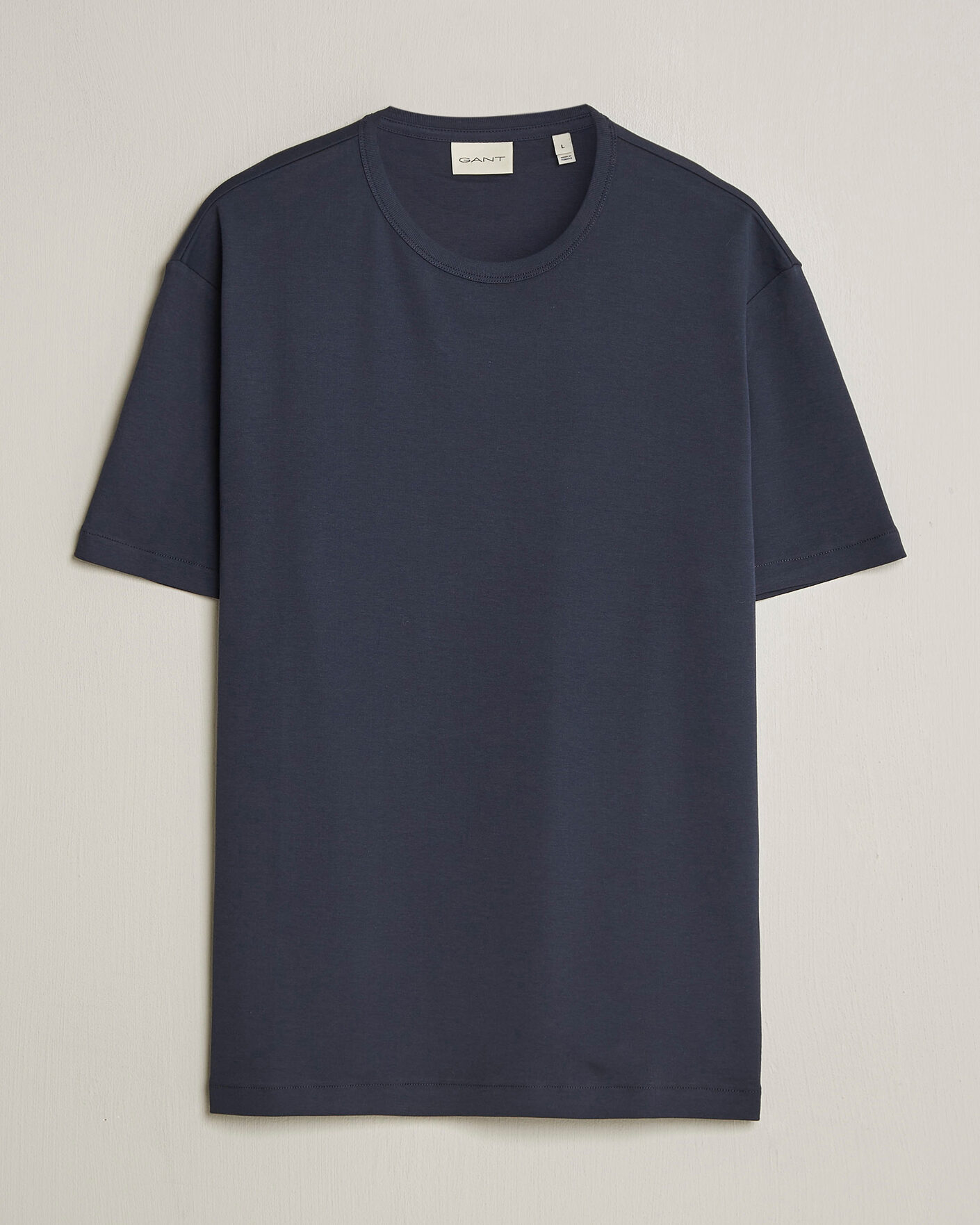 Hombres | Camisetas | GANT | Interlock Crew Neck T-Shirt Evening Blue
