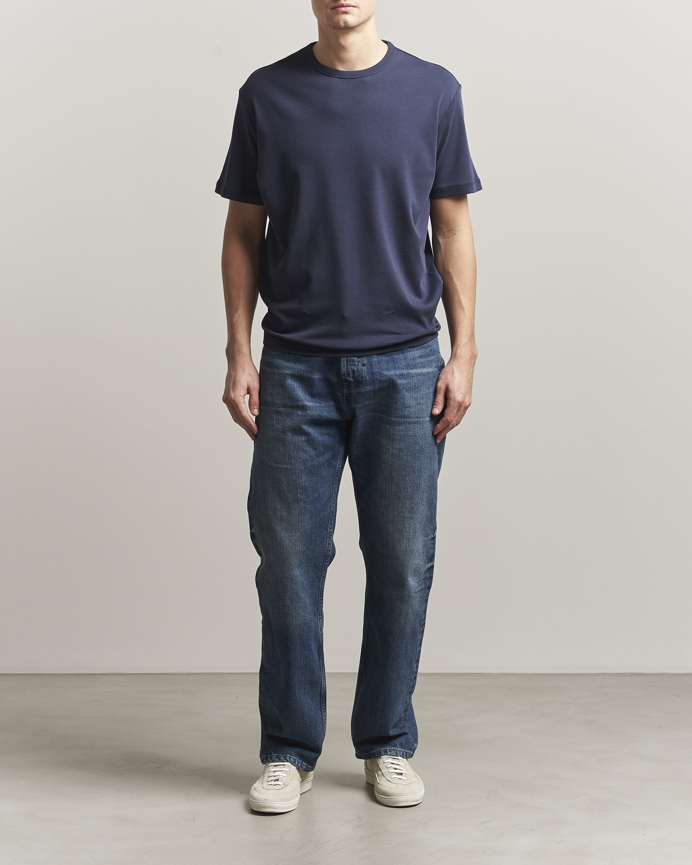 Hombres | Camisetas | GANT | Interlock Crew Neck T-Shirt Evening Blue