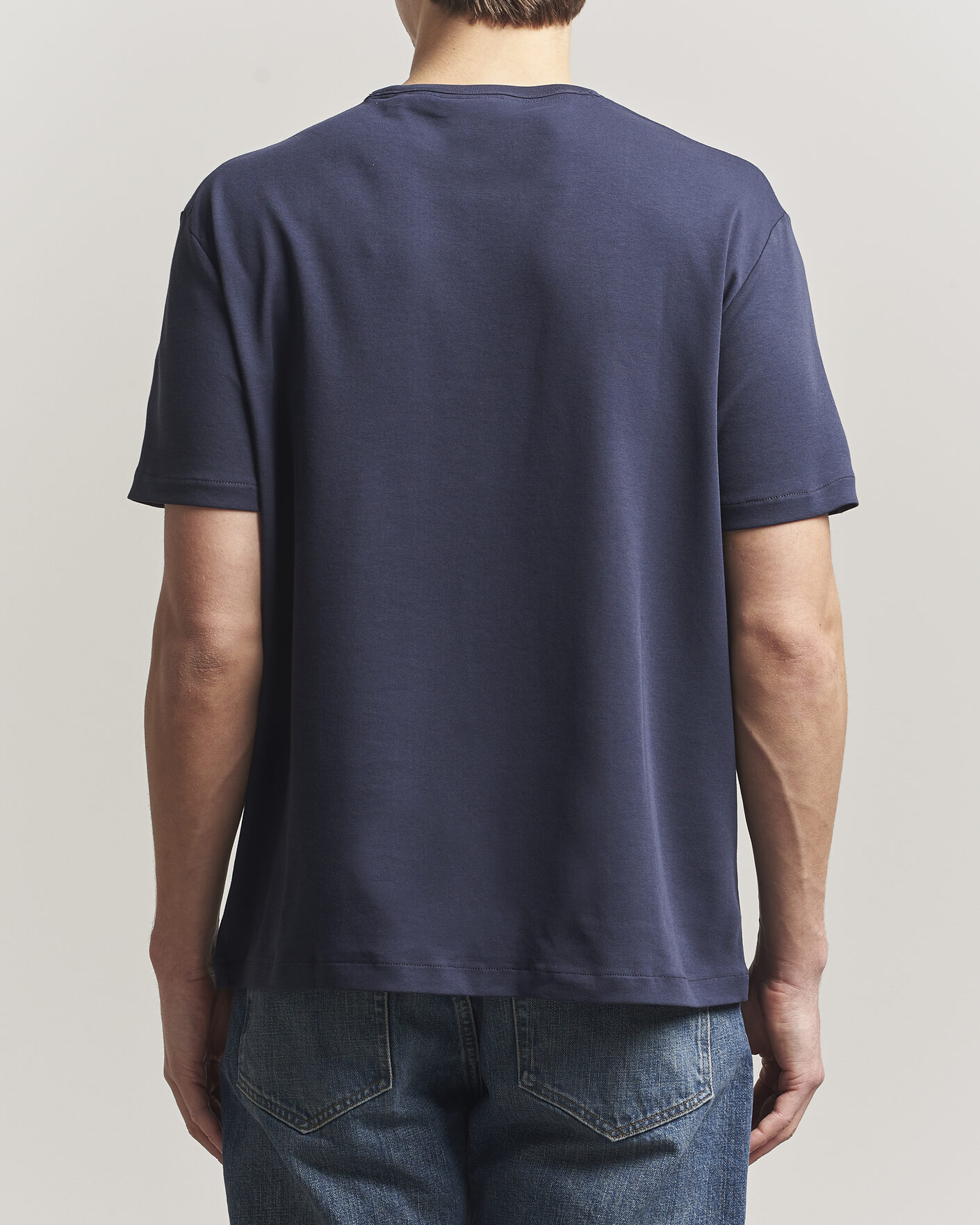 Hombres | Camisetas | GANT | Interlock Crew Neck T-Shirt Evening Blue