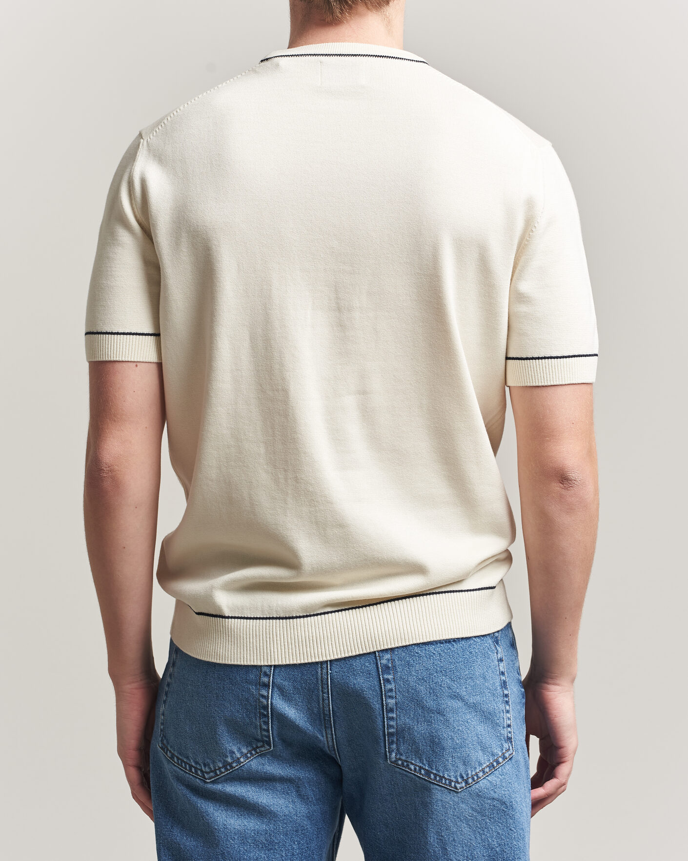 Hombres | Camisetas | Gant | Cotton/Model Knitted T-Shirt Cream