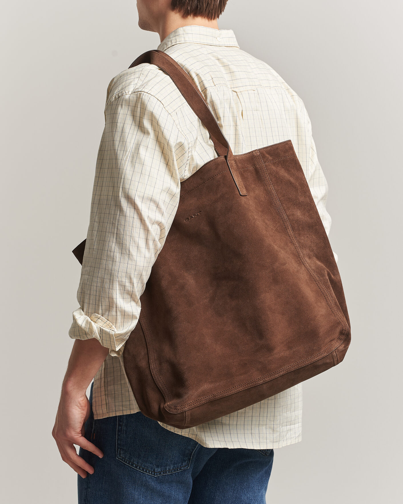 Hombres | Bolsos | Gant | Suede Tote Bag Mahogany Brown