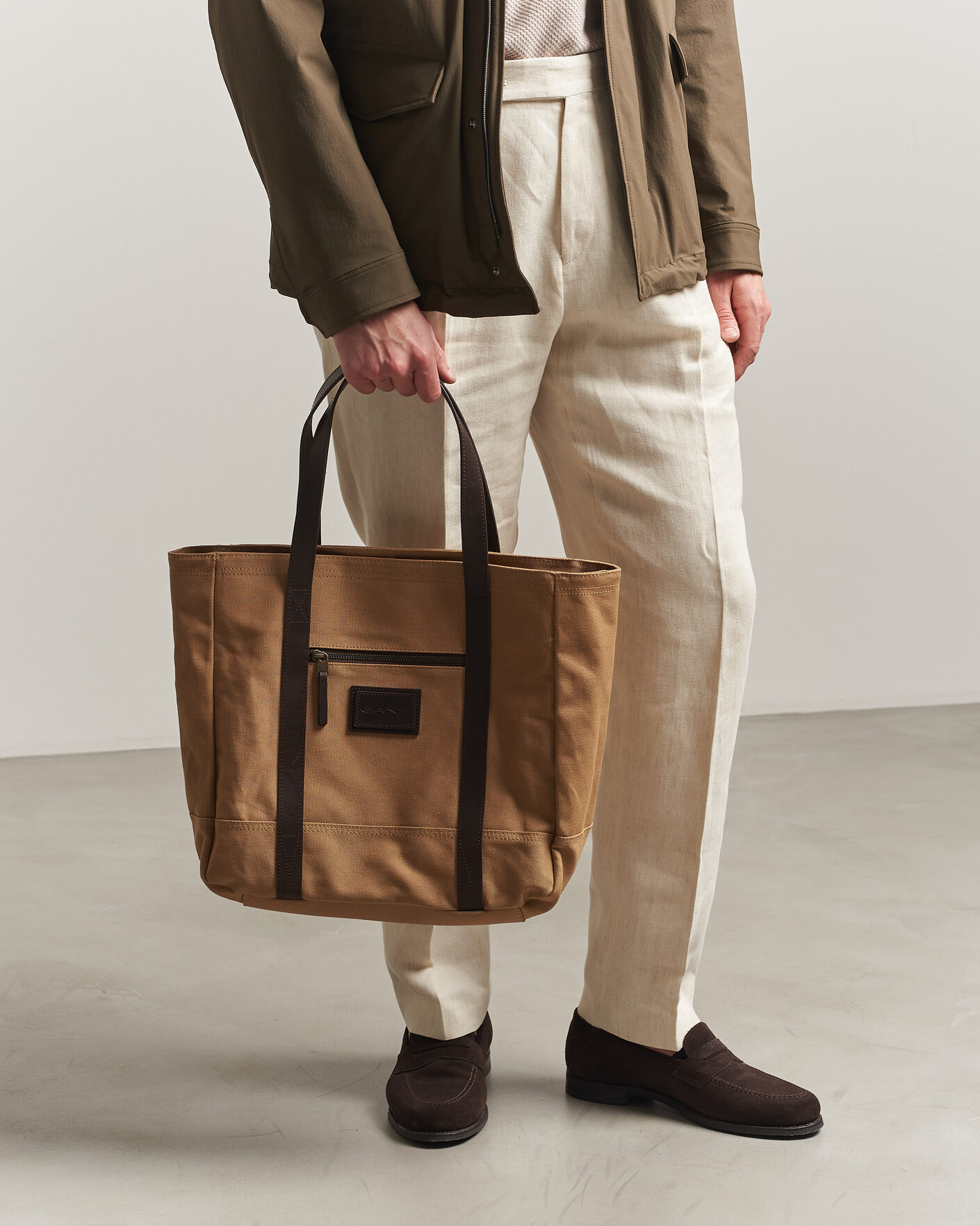 Hombres | Bolsos | Gant | Washed Canvas Tote Bag Warm Khaki