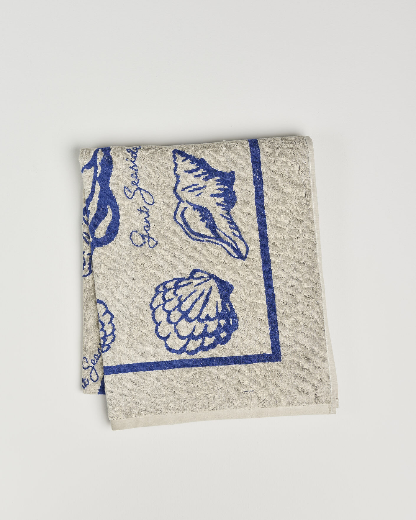 Hombres | Telas | Gant | Seashell Print Beach Towel Faded Beige