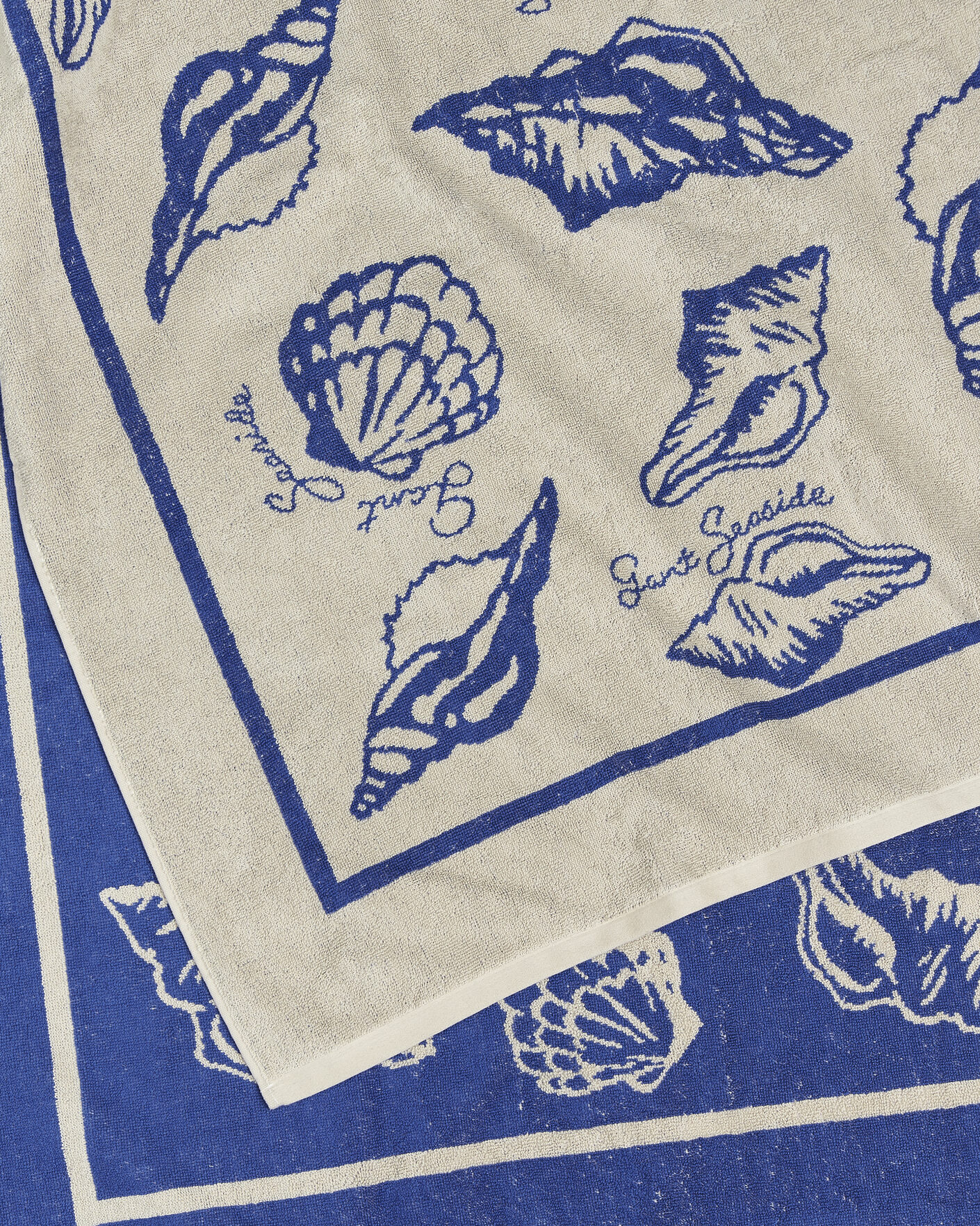Hombres | Telas | Gant | Seashell Print Beach Towel Faded Beige
